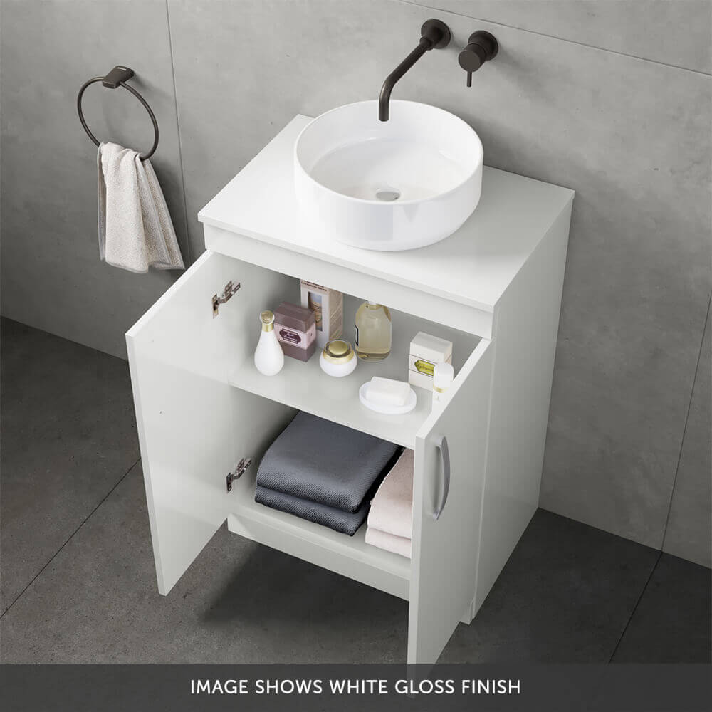 Emily 1000mm Combination Bathroom Toilet & 2 Door Sink Unit - Gloss White