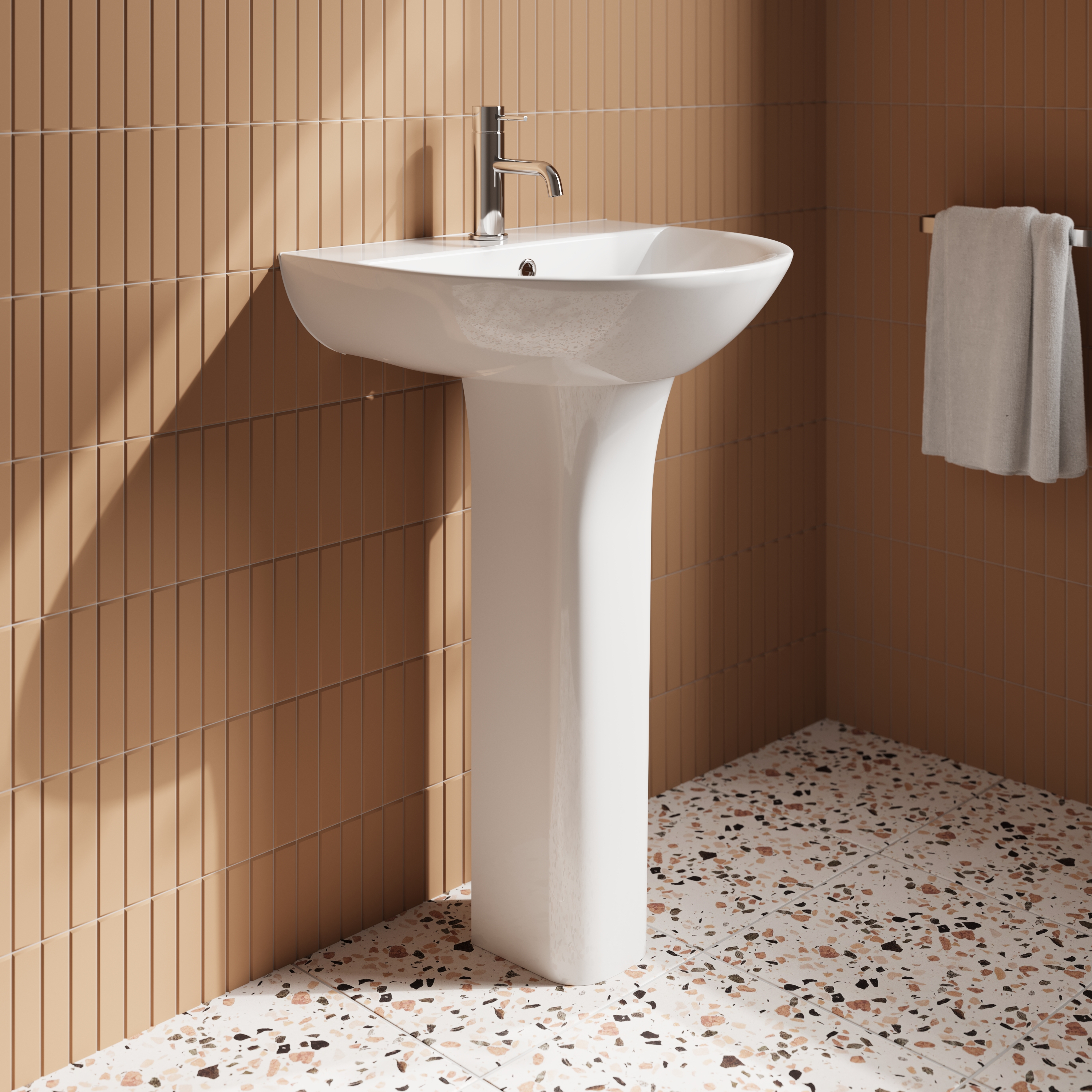 Harbour Acclaim 550mm 1 Tap Hole Basin & Full Pedestal