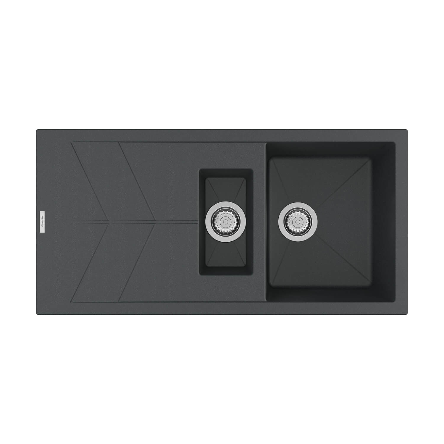 Clearwater Rio 1.5 Bowl Granite Composite Sink & Waste with Reversible Drainer - 1000 x 500mm