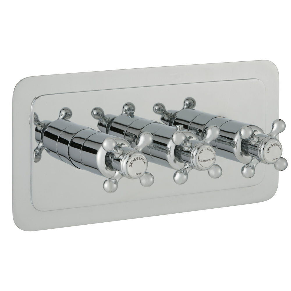 Butler & Rose Caledonia Crosshead 2 Outlet Concealed Thermostatic Shower Valve - Horizontal