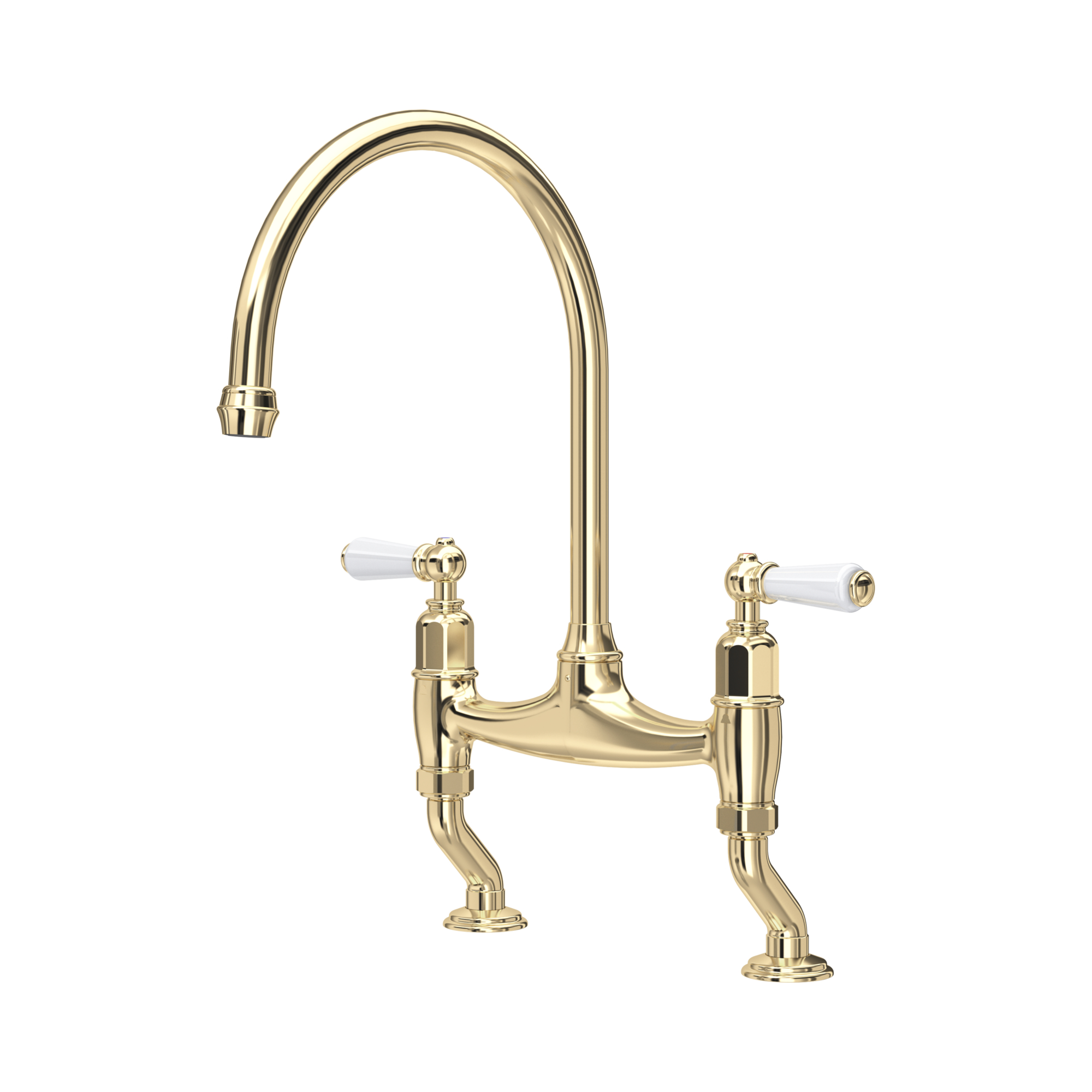 Perrin & Rowe Ionian 2 Hole Bridge Sink Mixer with Porcelain Levers