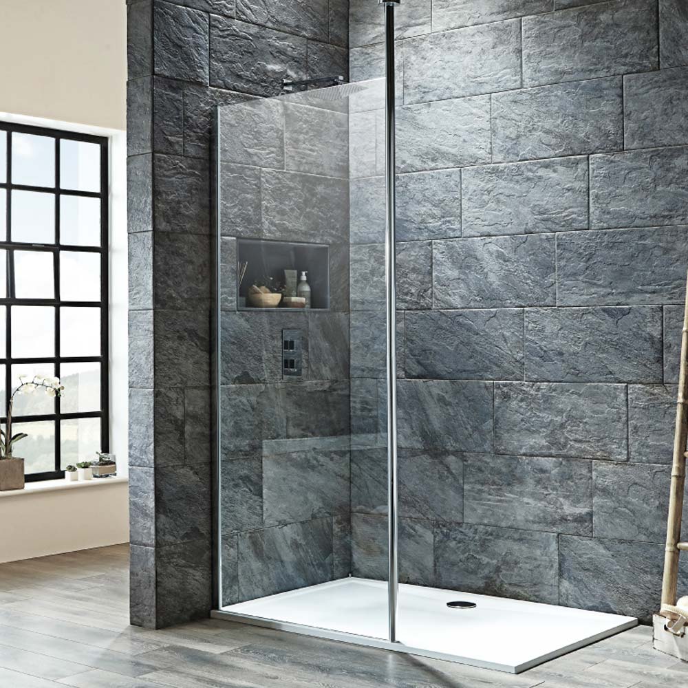 Harbour i8 8mm 2m Tall Easy Clean Wetroom Panel & Vertical Ceiling Post