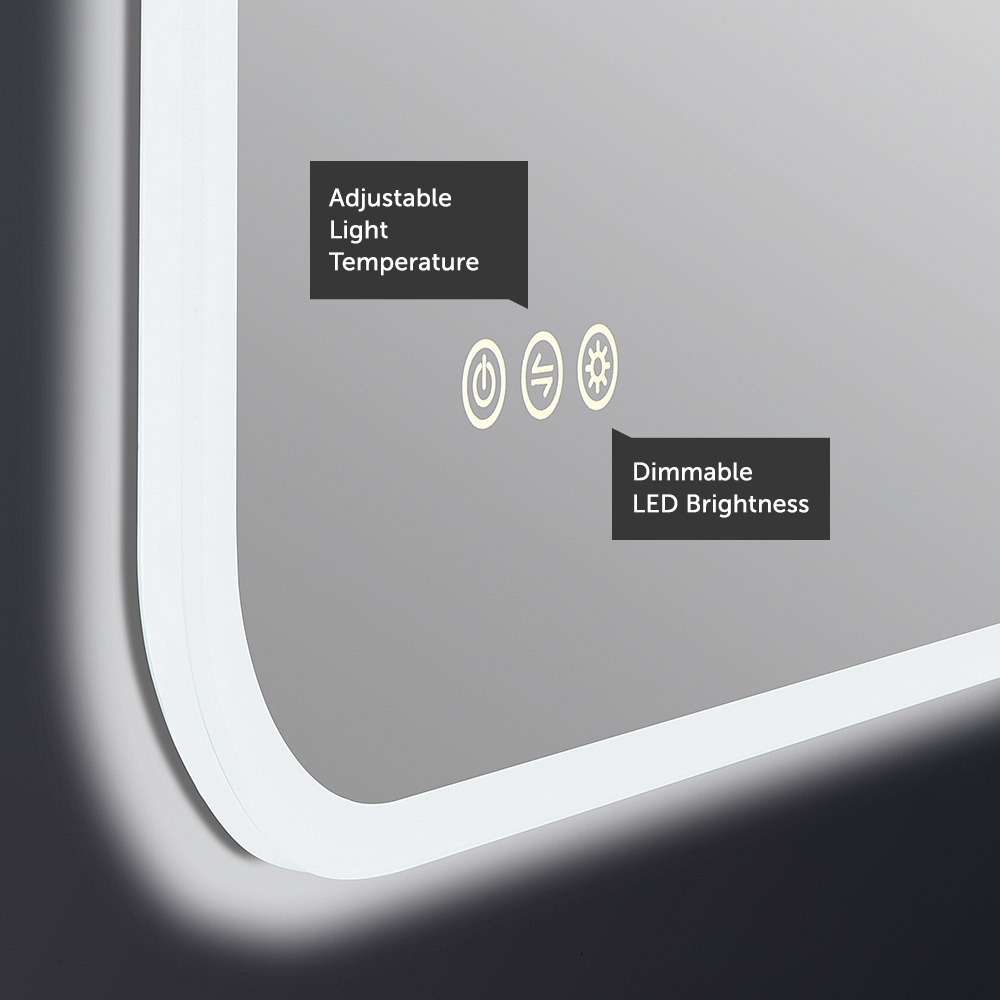 Crosswater Svelte Dimmable Illuminated Mirror with Demister & Colour Change LEDs - 500, 600 & 1200mm