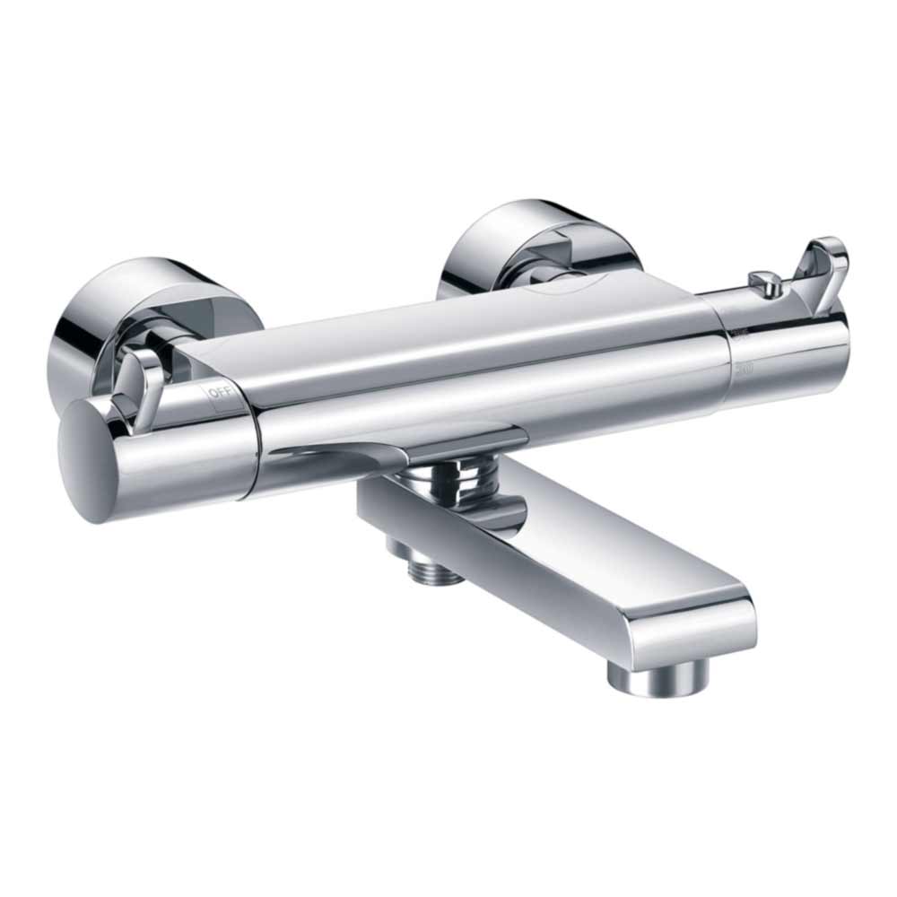 Flova Essence Thermostatic Shower Column with Handset, Overhead Shower & Diverter Bath Spout
