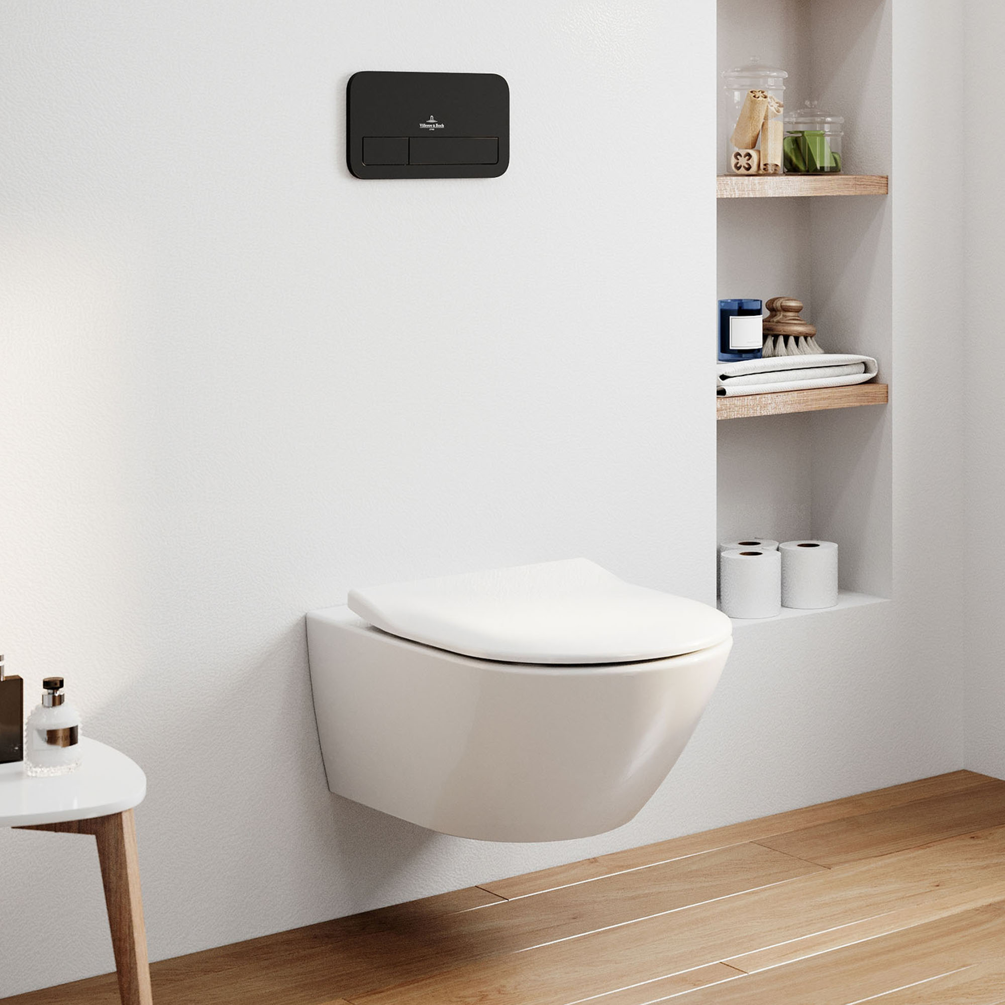 Villeroy & Boch ViConnect Pro 2.0 Frame with Subway 2.0 Rimless Wall Mounted Toilet, Flush Plate & Soft Close Toilet Seat