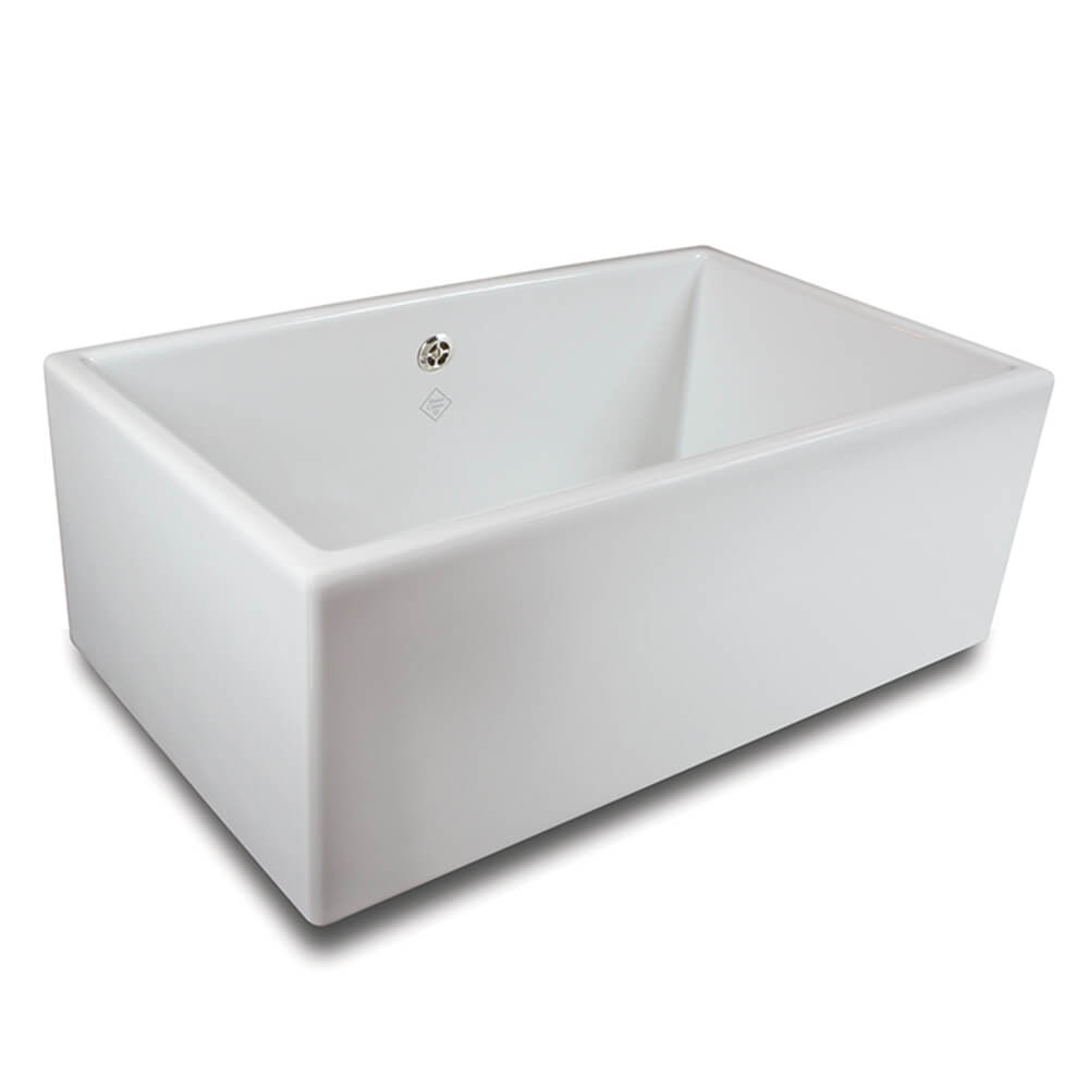 Shaws Contemporary Shaker Single Bowl White Ceramic Belfast Kitchen Sink - 762mm x 457mm