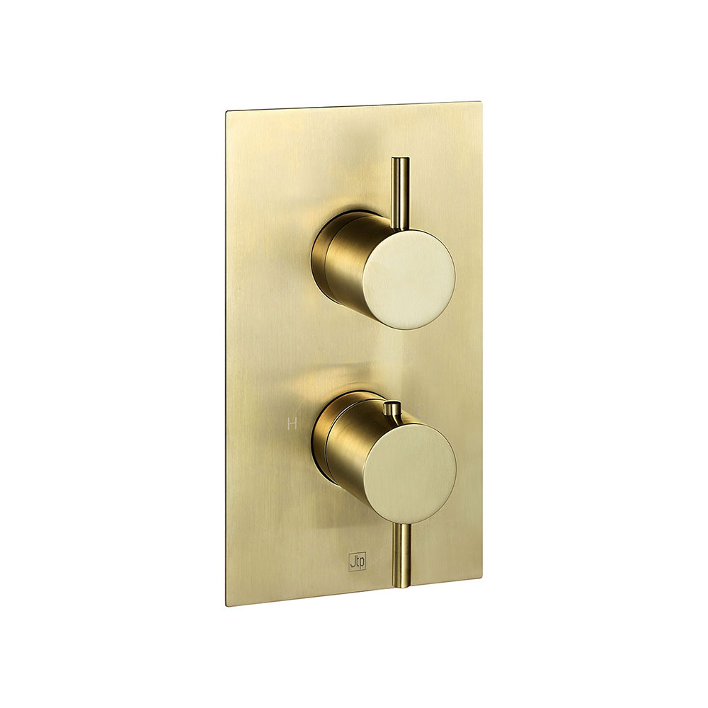 VOS 2 Outlet Concealed Thermostatic Bath & Shower Valve - Brushed Brass