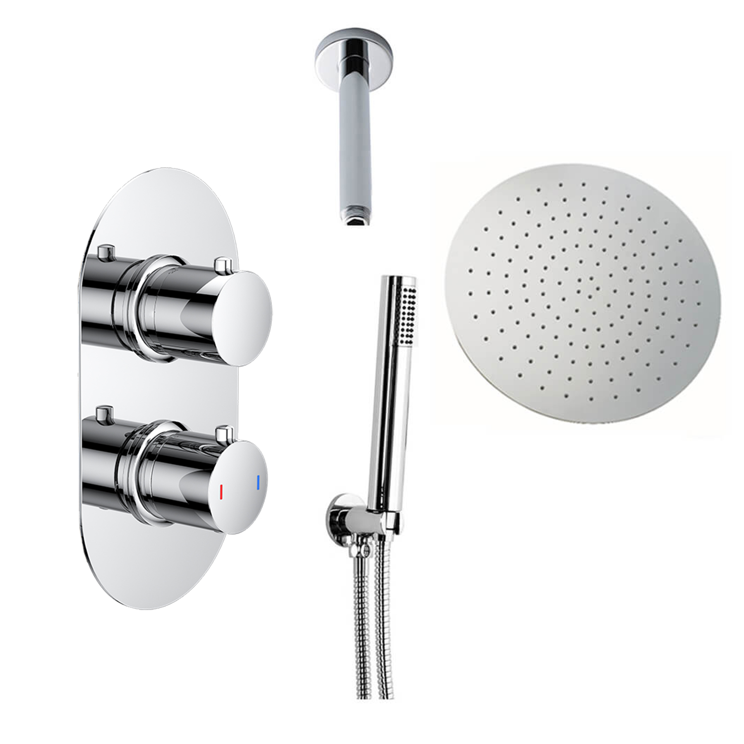 Nina Concealed Shower Valve, Fixed Shower Head & Handset