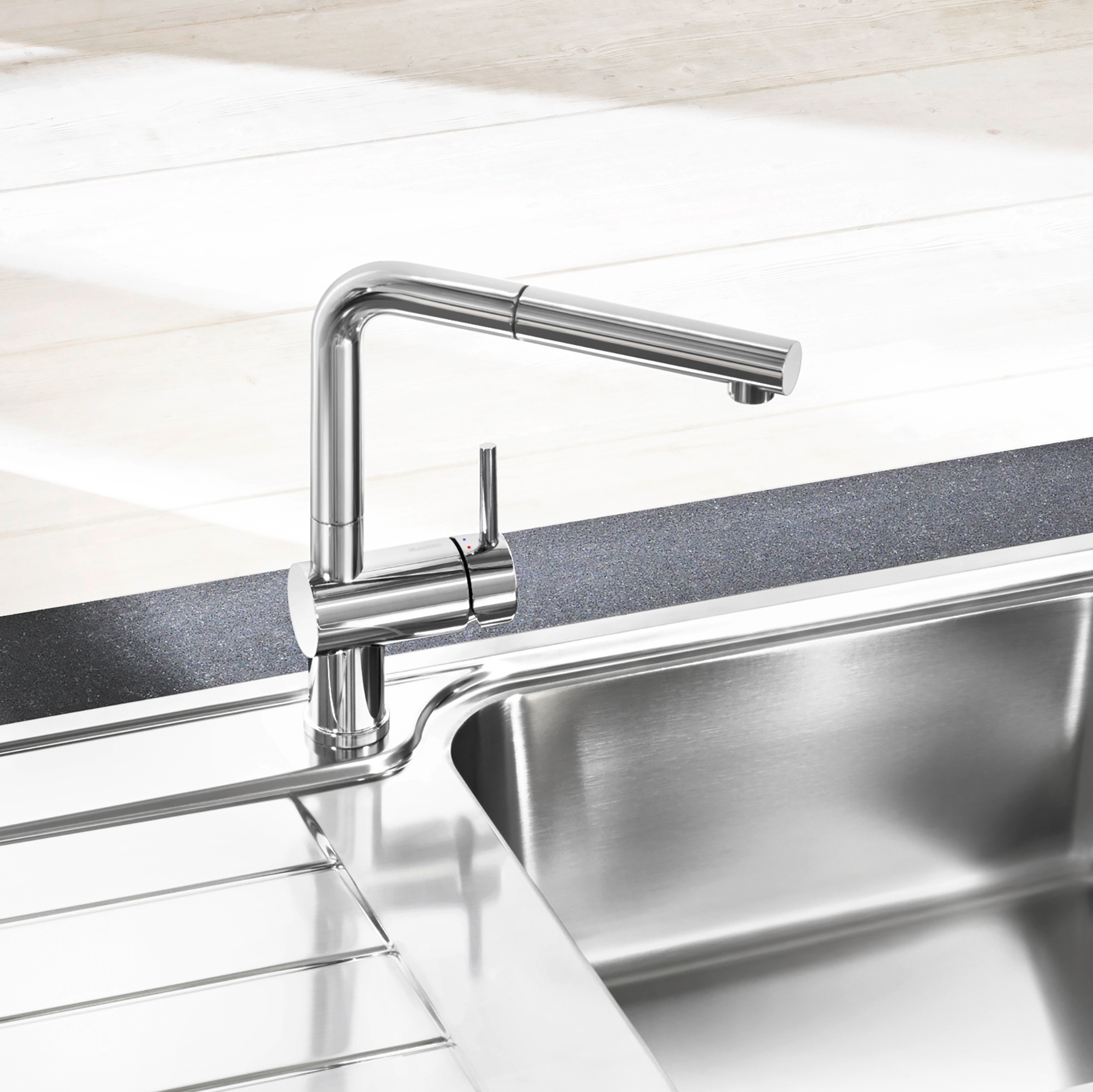 Blanco Linus-S Single Lever Mono Pull Out Kitchen Mixer Tap