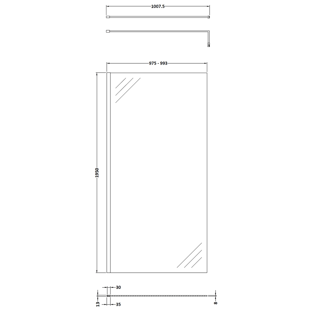 Vellamo 8mm Easy Clean Walk In 2 Panel Pack