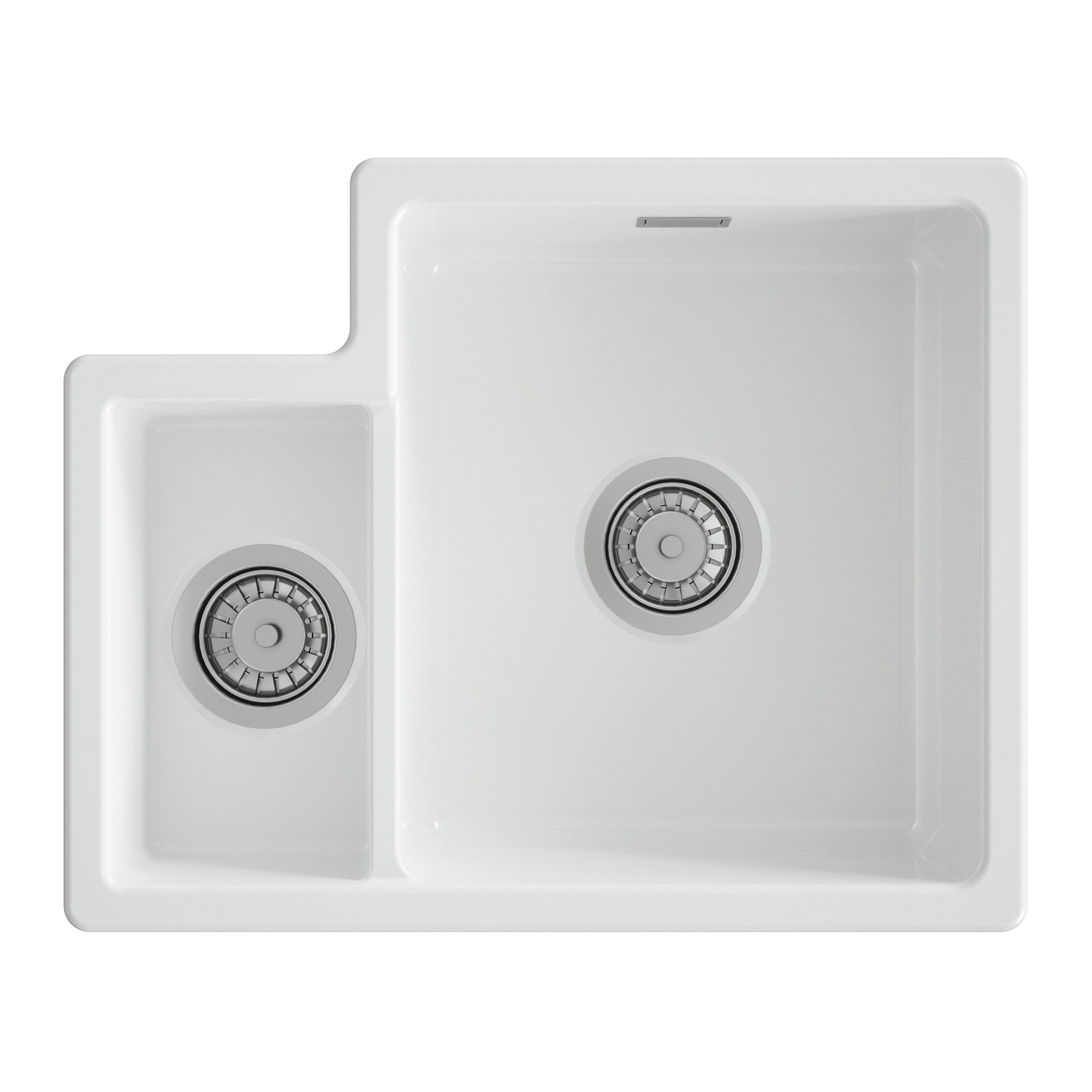 Butler & Rose Bryn 1.5 Bowl White Fine Fireclay Ceramic Inset/Undermount Kitchen Sink - 549 x 441mm