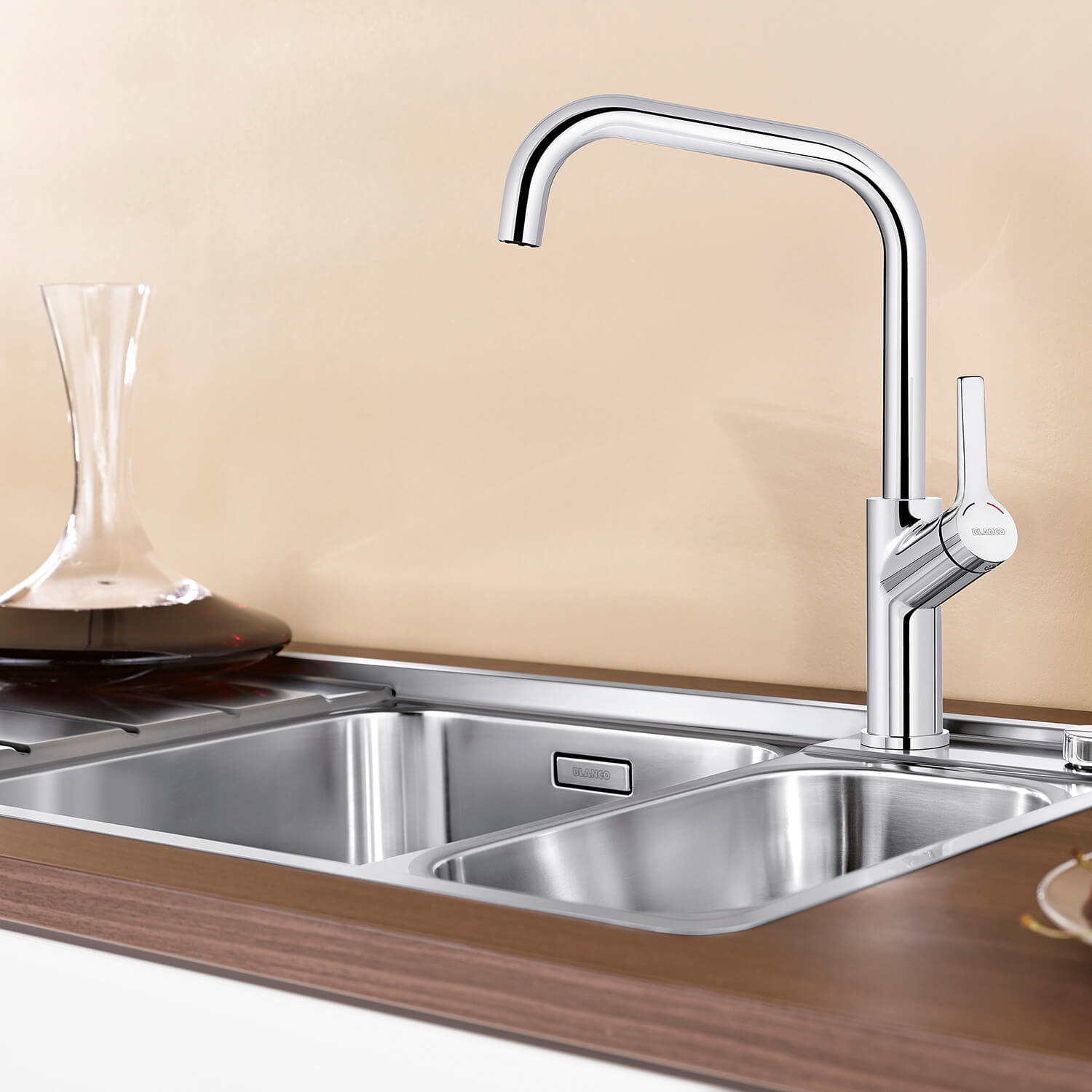 Blanco Jurena Single Lever Chrome Mono Kitchen Mixer Tap