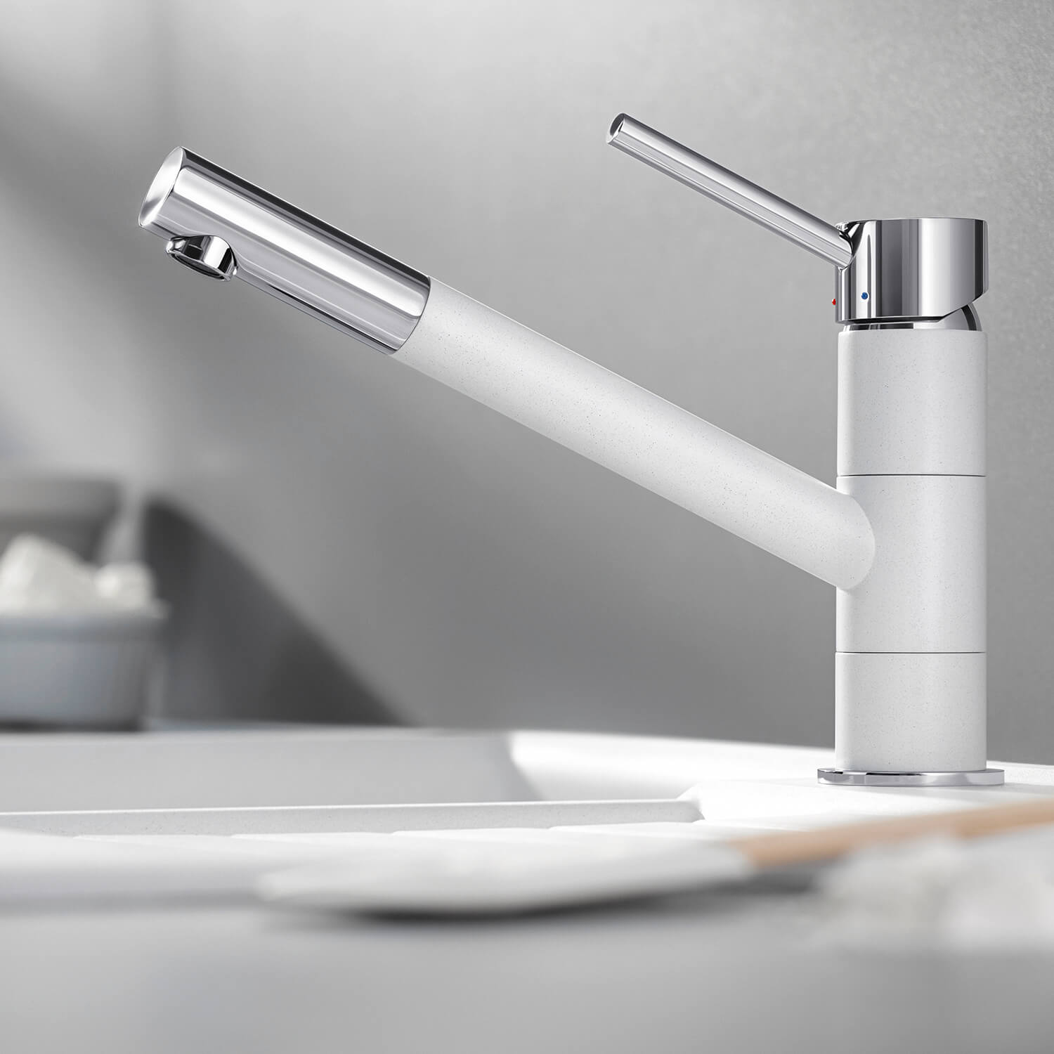 Blanco Kano Single Lever Mono Kitchen Mixer Tap with Silgranit Matching Finish