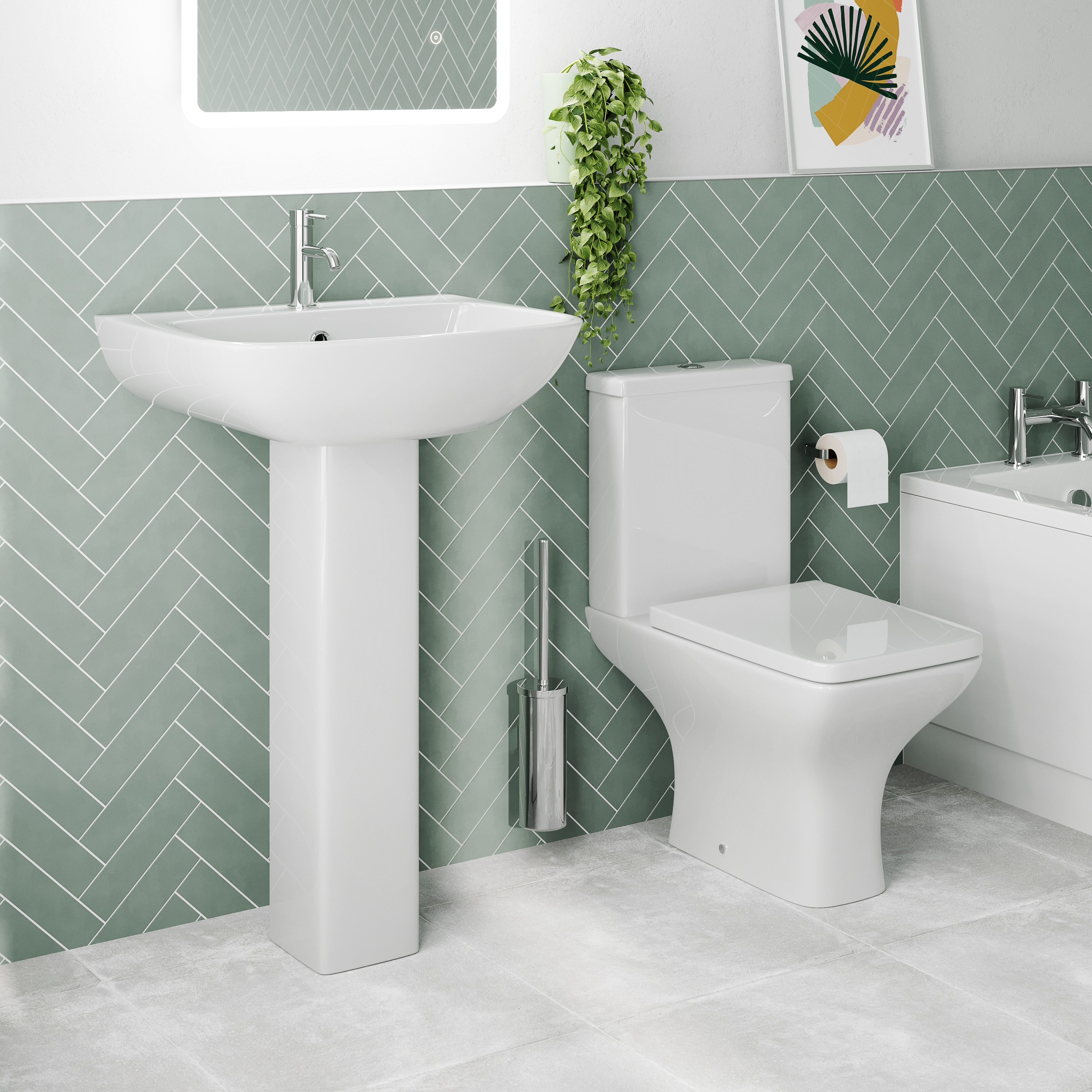 Emily Modern Bathroom Suite with Rimless Toilet 