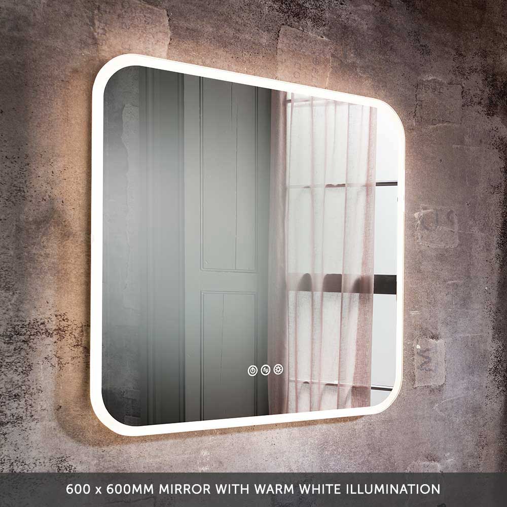 Crosswater Svelte Dimmable Illuminated Mirror with Demister & Colour Change LEDs - 500, 600 & 1200mm