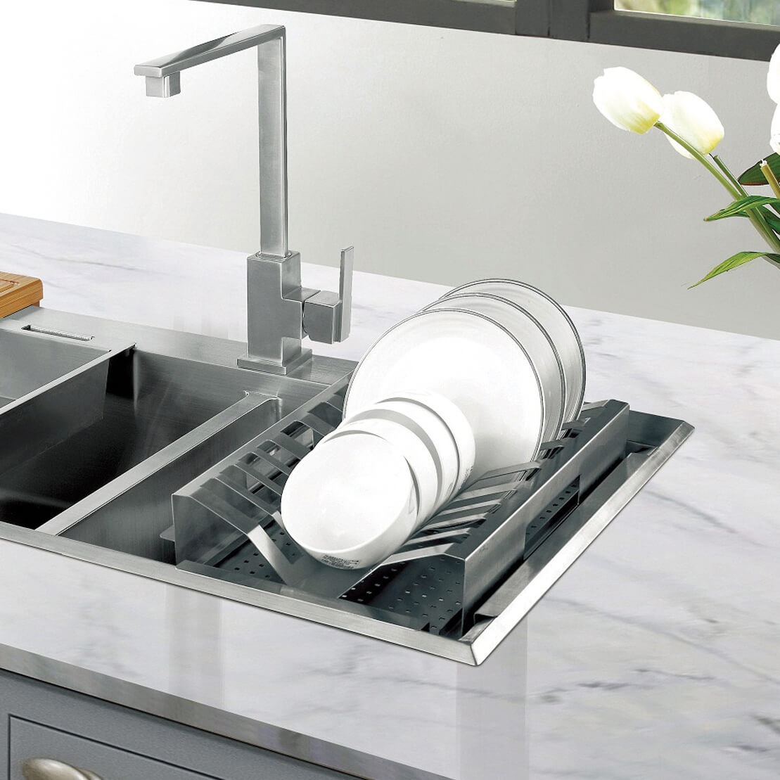 Clearwater Stainless Steel Plate Rack for Infinity Smart Butler Kitchen Sinks