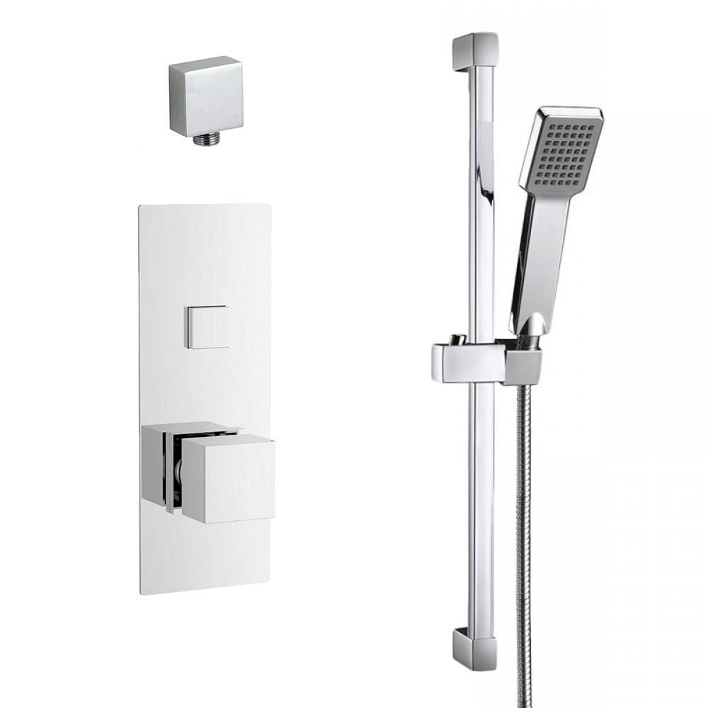 Jordan Concealed Thermostatic Push Button Shower Valve & Slide Rail Kit