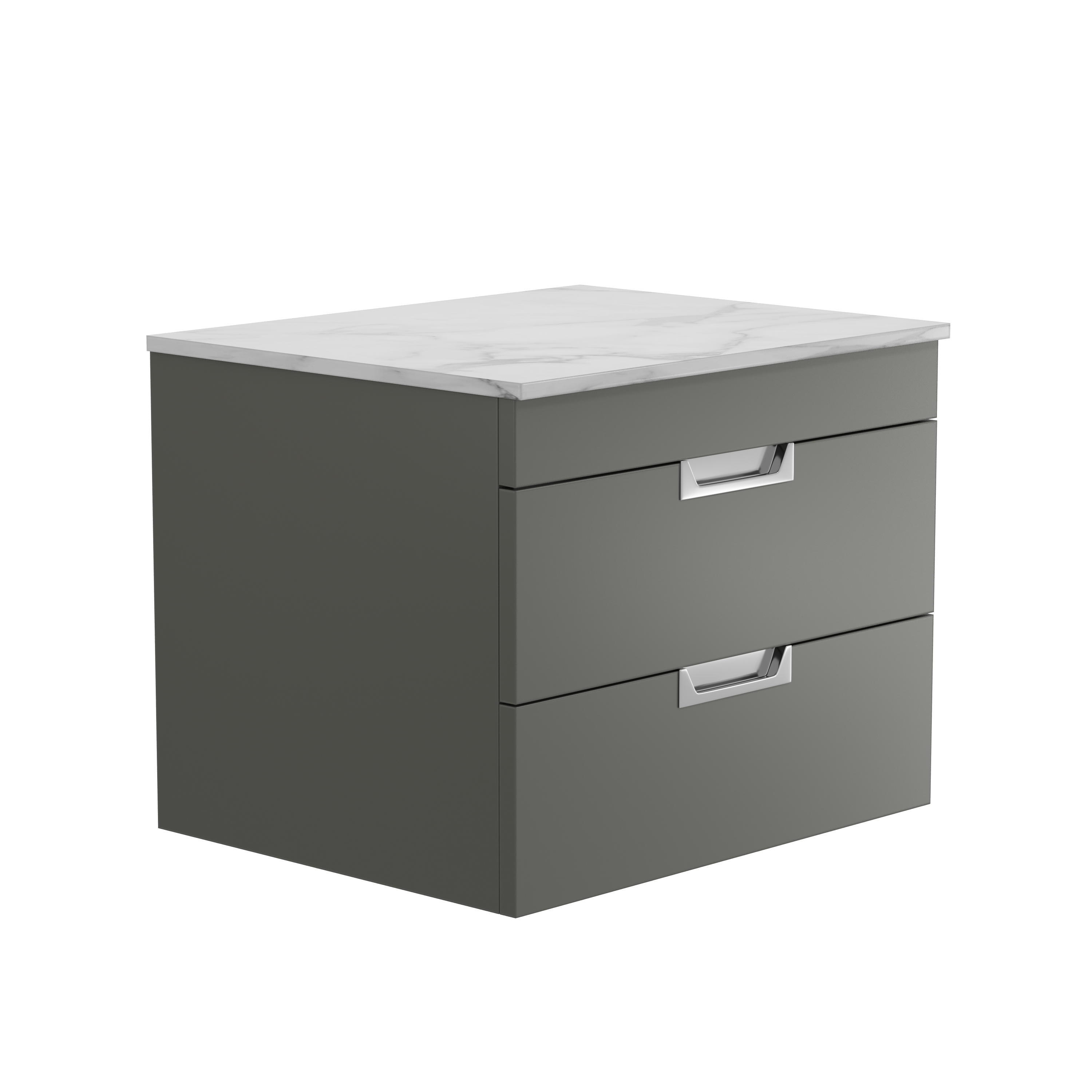 Isla 600mm Wall Hung Vanity Unit & Marble Sintered Stone Countertop