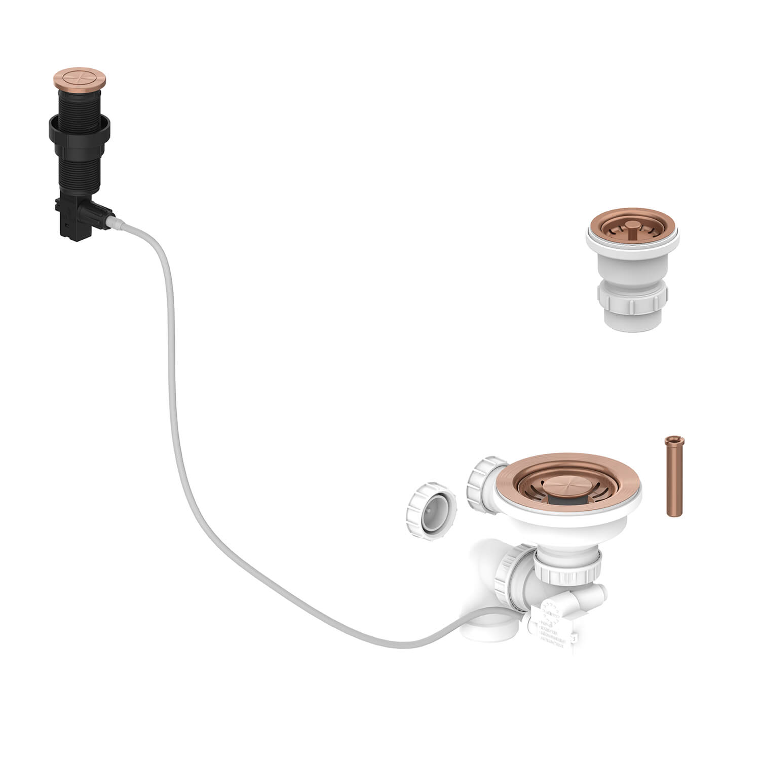 Regency Copper Presto Automatic Waste Kit for Thomas Denby 1.5 Bowl Ceramic Kitchen Sinks