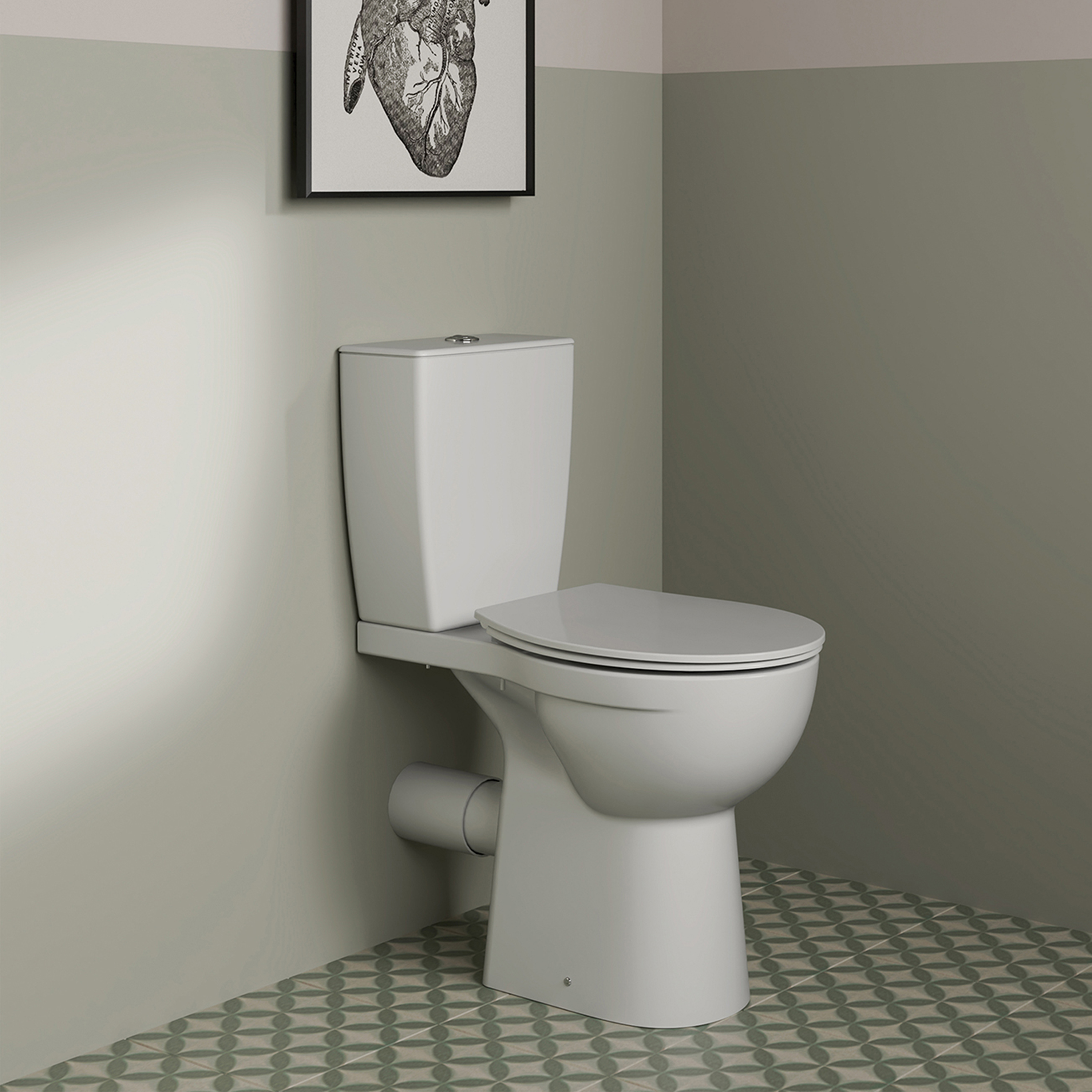 Ideal Standard Eurovit+ Comfort Height Close Coupled Toilet with Soft Close Seat