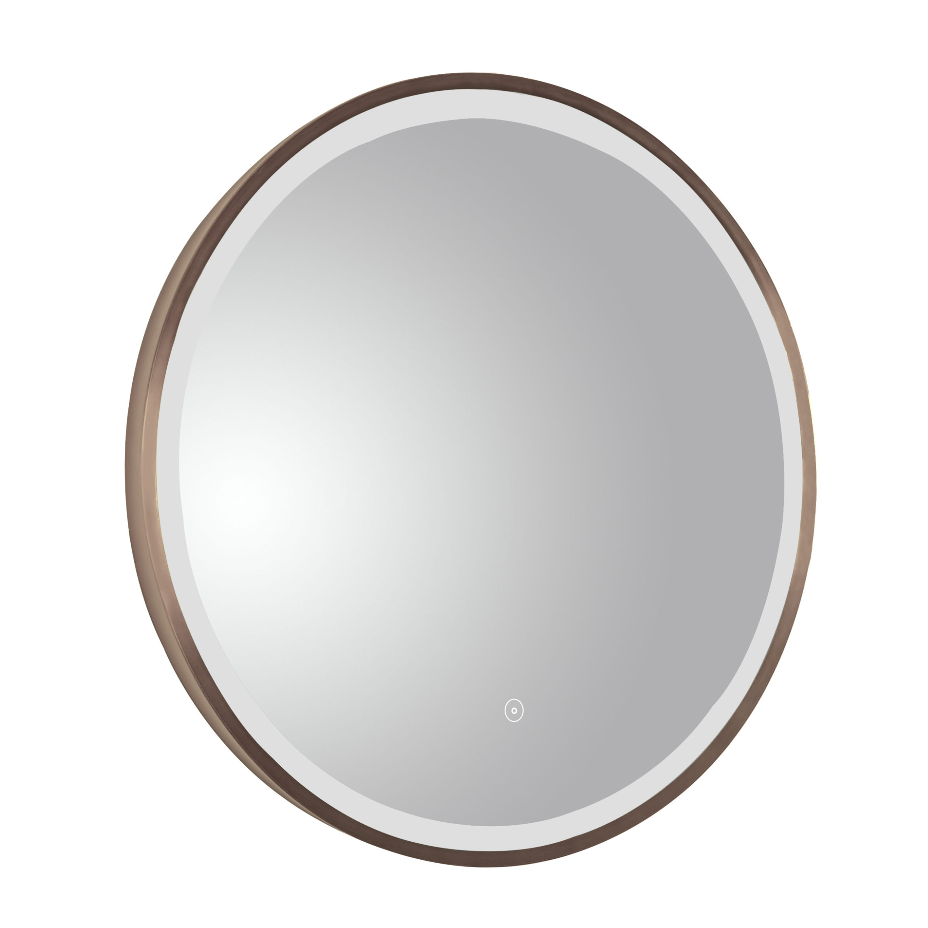 VOS LED Illuminated Round Framed Mirror with Demister Pad & Colour Change Lights - 600mm