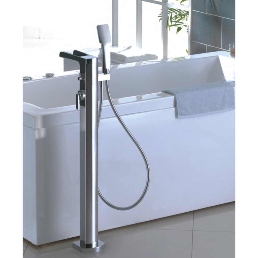 Flova Cascade Floor Standing Waterfall Bath Shower Mixer with Handset Kit