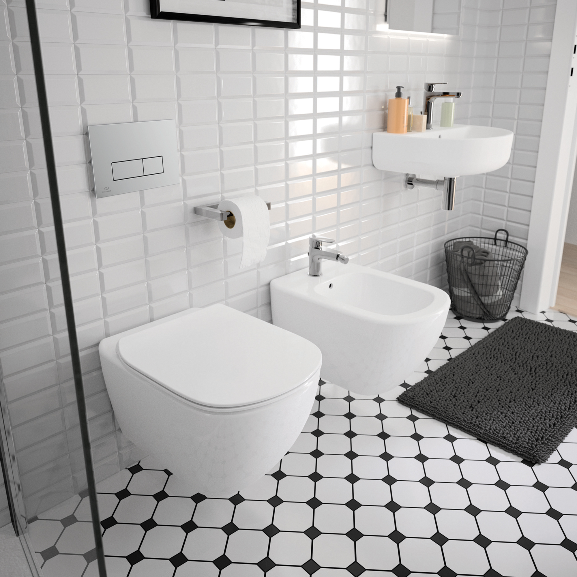 Ideal Standard Tesi Wall Hung Toilet with Aquablade® Flush Technology & Soft Close Seat