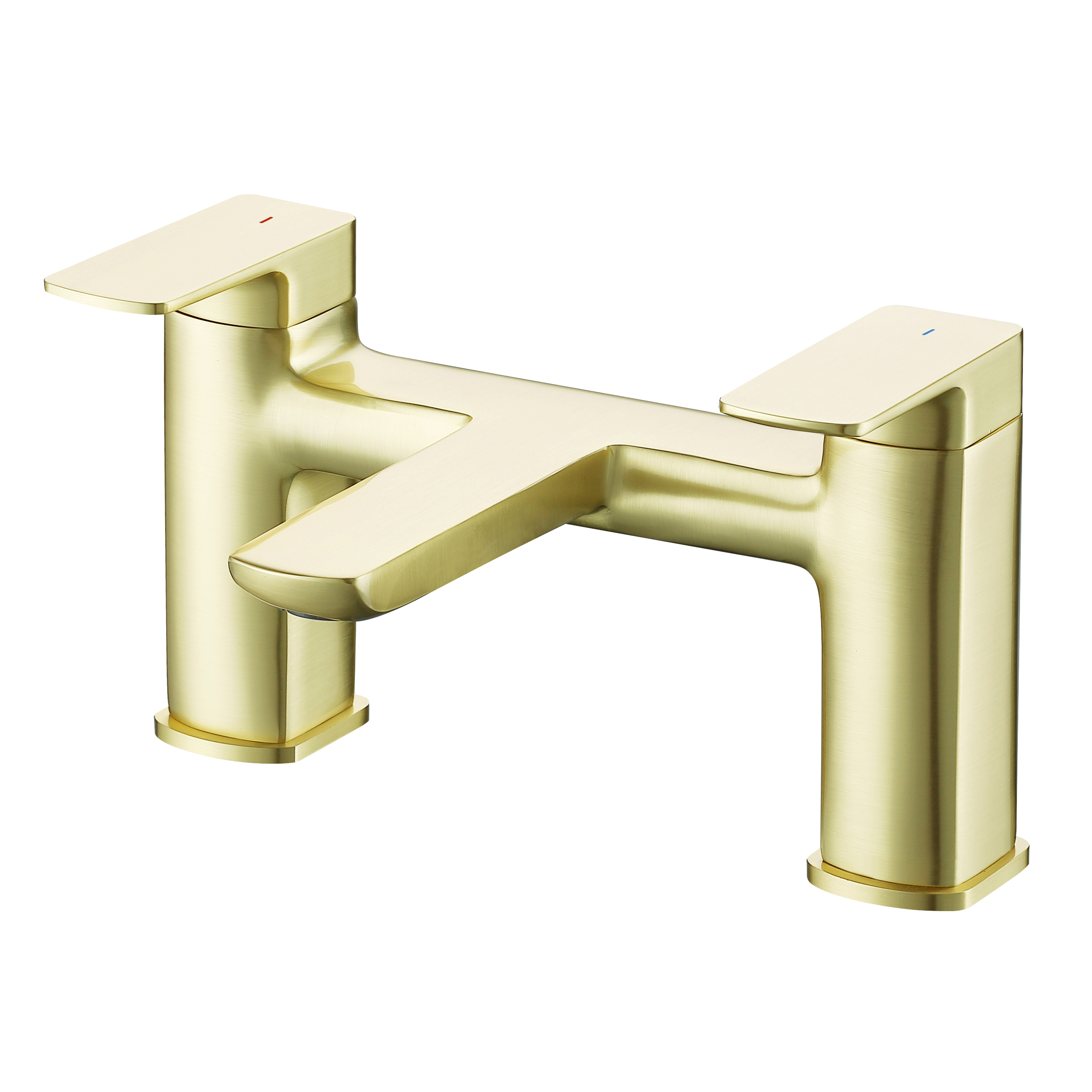 Harbour Status Deck Mounted Bath Mixer Tap - Brushed Brass