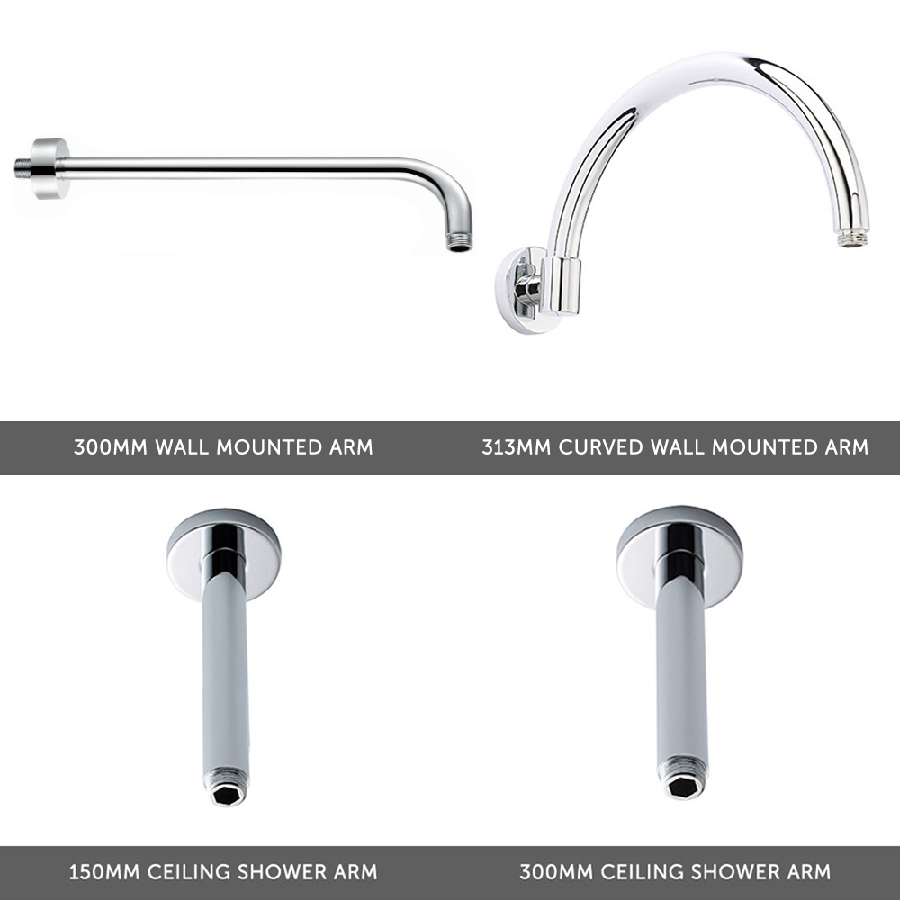 Butler & Rose Edith Concealed Shower Valve, Fixed Shower Head & Slide Rail Kit