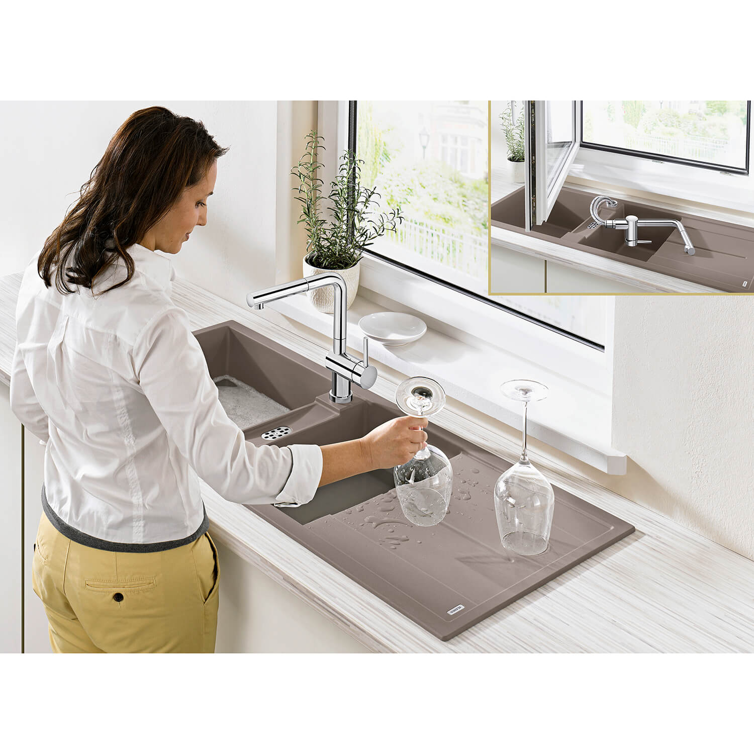 Blanco Metra 8 S 1.5 Bowl Inset Silgranit Composite Kitchen Sink & Waste with Reversible Drainer - 1160 x 500mm