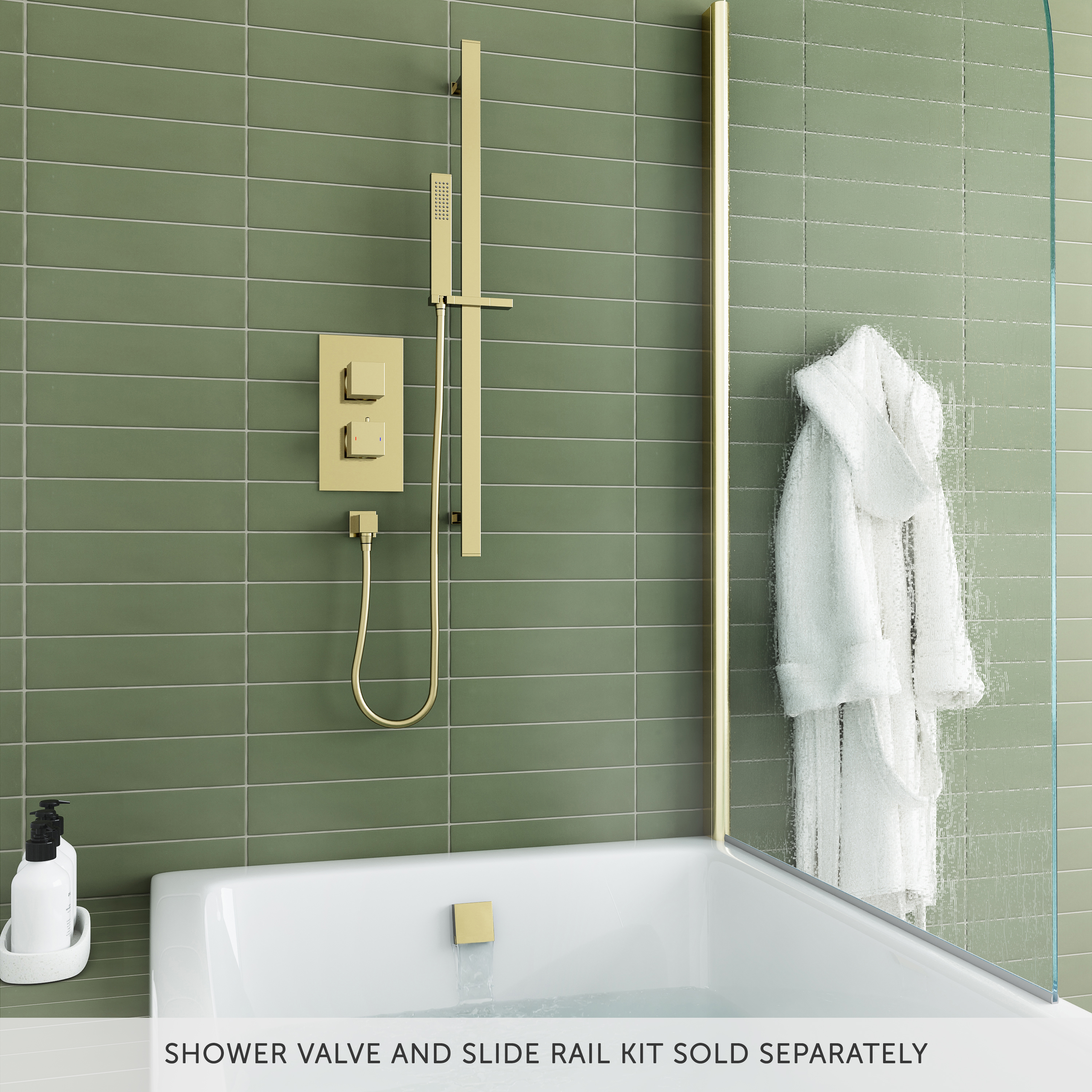 Harbour Status Square Overflow Bath Filler - Brushed Brass
