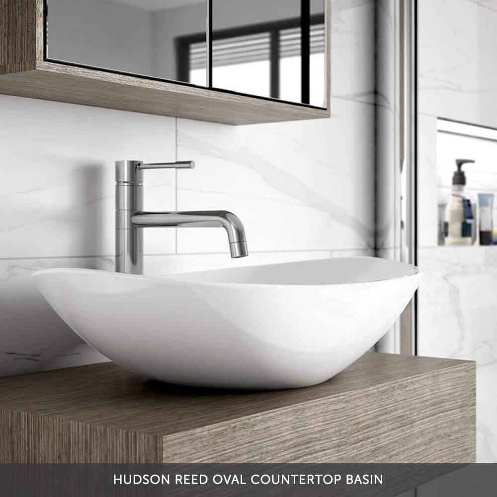 Emily Gloss White Wall Mounted 2 Drawer Vanity Unit and Countertop with Matt Black Handles