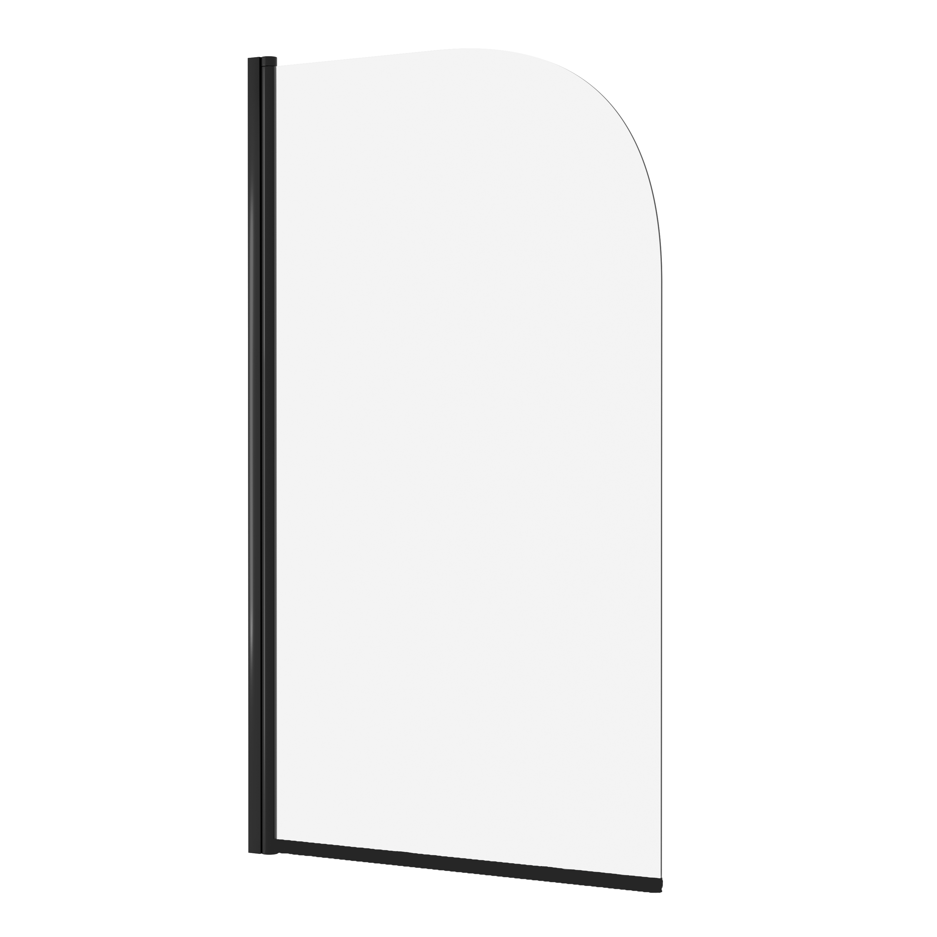 Vellamo City 6mm Matt Black Curved Corner Hinged Bath Screen - 1430 x 770mm