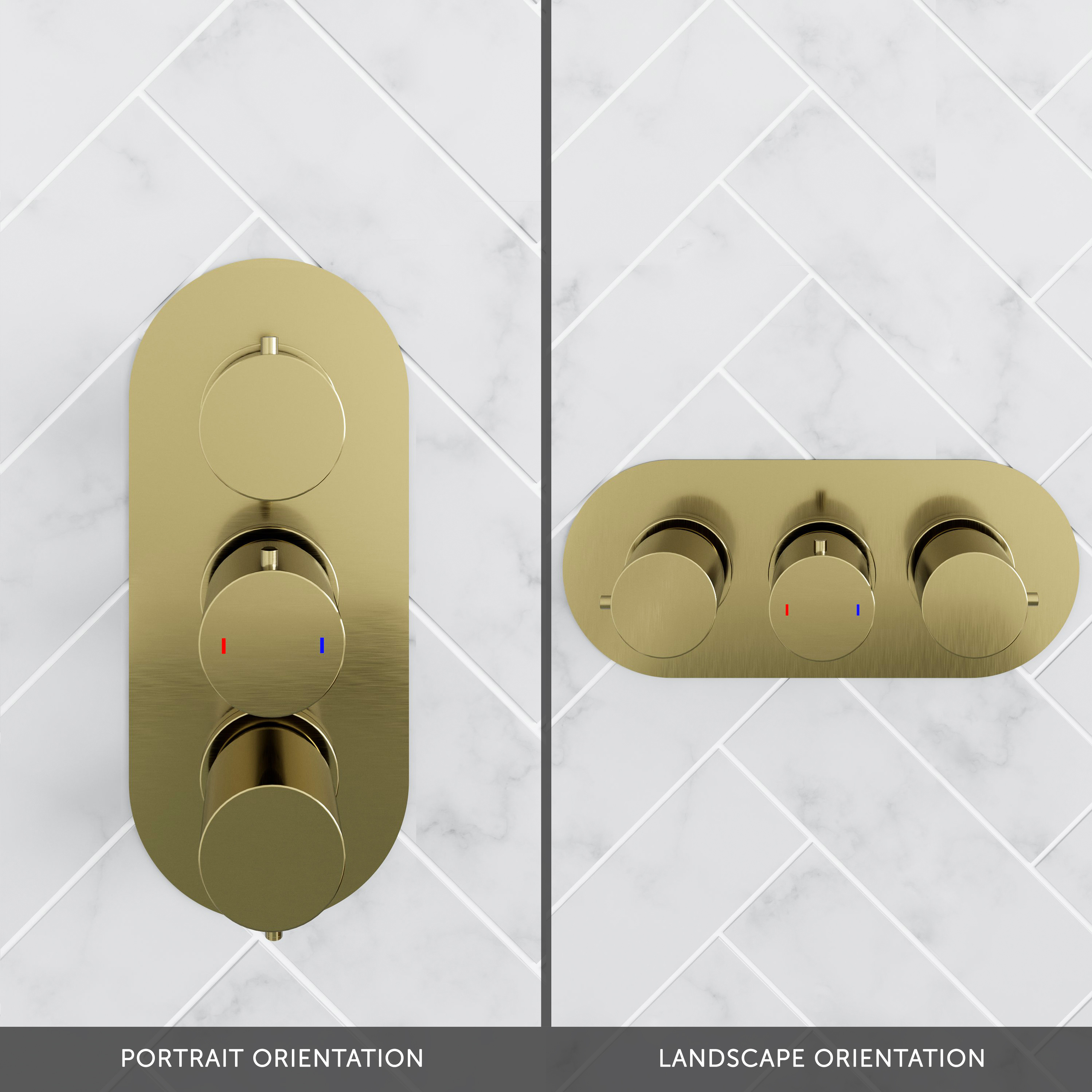 Harbour Clarity Brushed Brass 3 Outlet Thermostatic Concealed Shower Valve