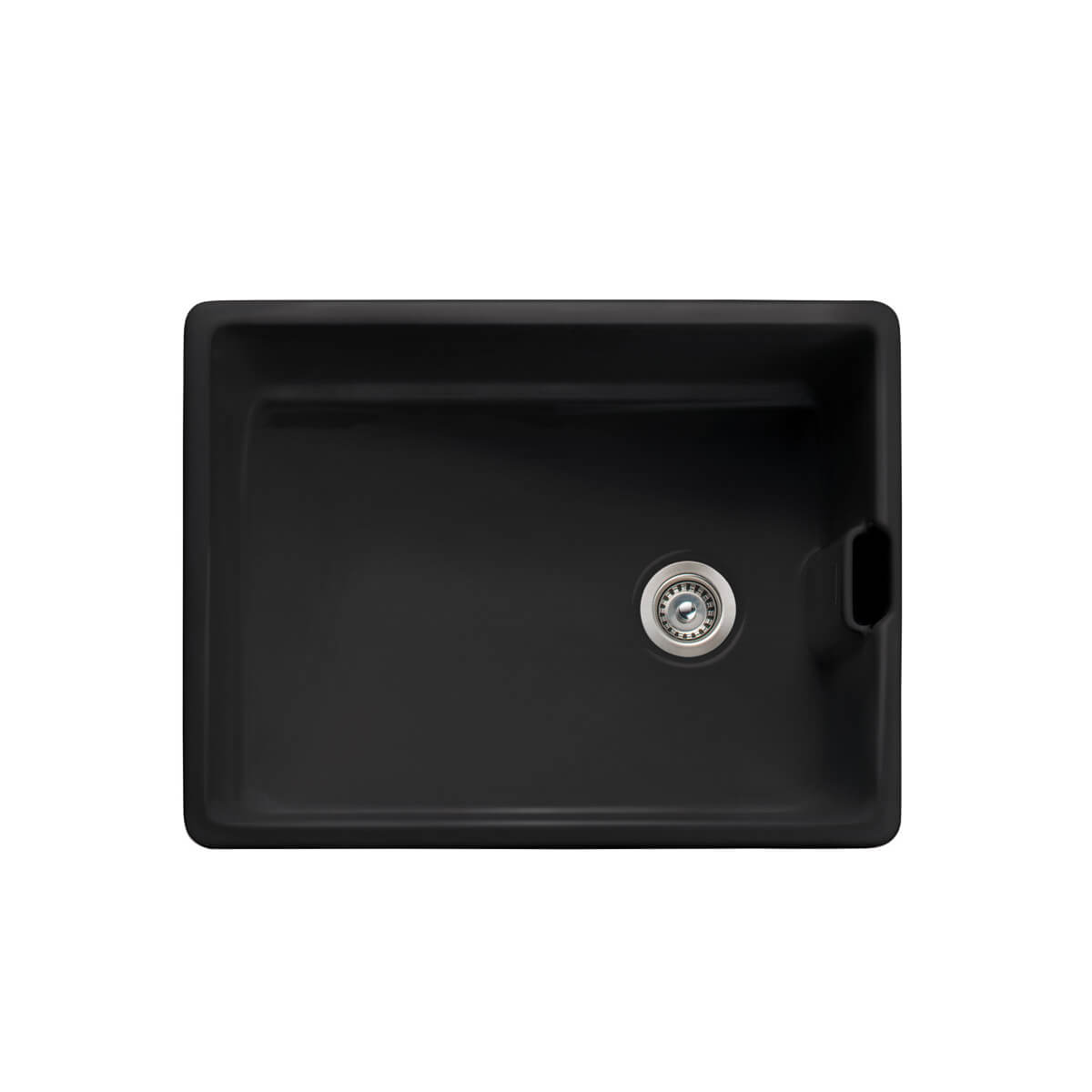 Rangemaster Grange Belfast 1 Bowl Matt Black Fireclay Ceramic Kitchen Sink & Waste - 595 x 455mm