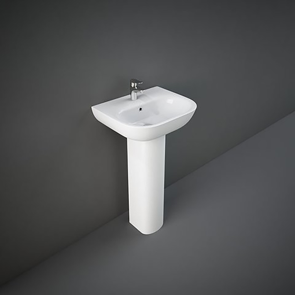 RAK Tonique 450mm 1 Tap Hole Basin with Full Pedestal