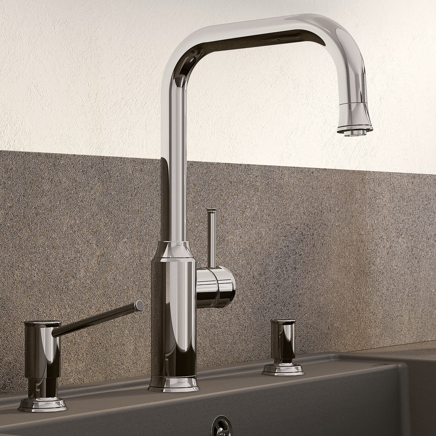 Blanco Livia-S Single Lever Mono Pull Out Mono Kitchen Mixer Tap - Chrome