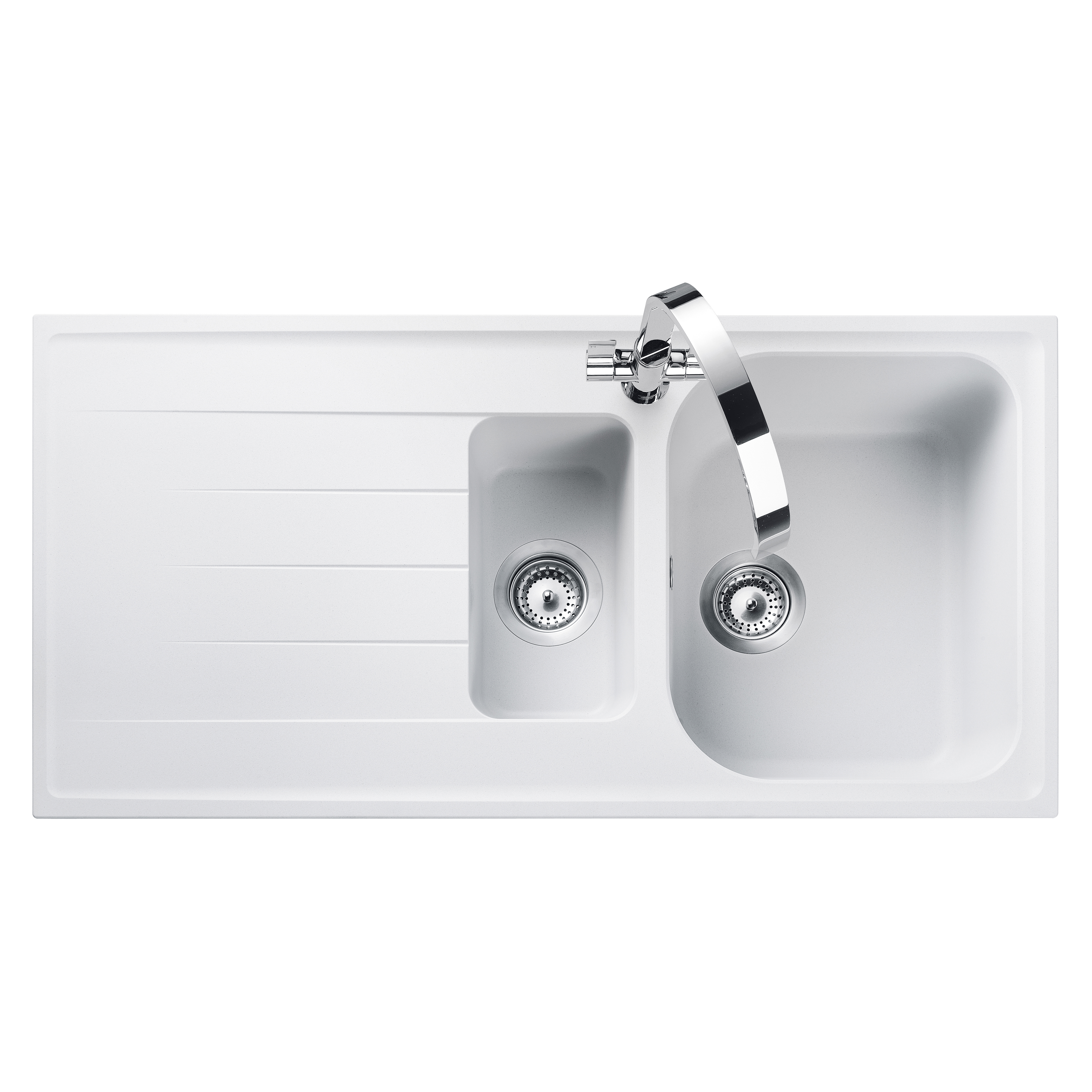 Rangemaster Amethyst Igneous Granite 1.5 Bowl Kitchen Sink with Reversible Drainer & Waste Kit - 1000 x 500mm