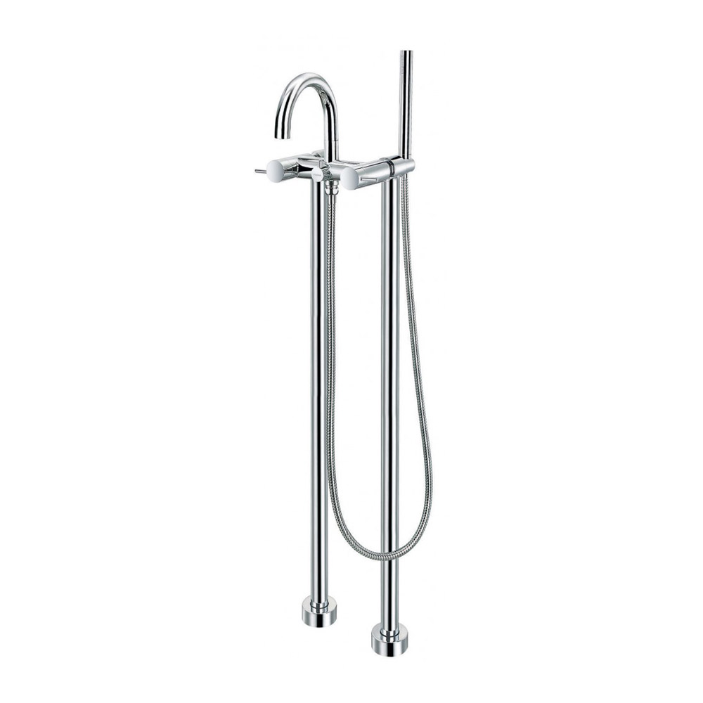 Flova Levo Floor Standing Bath Shower Mixer with Handset Kit