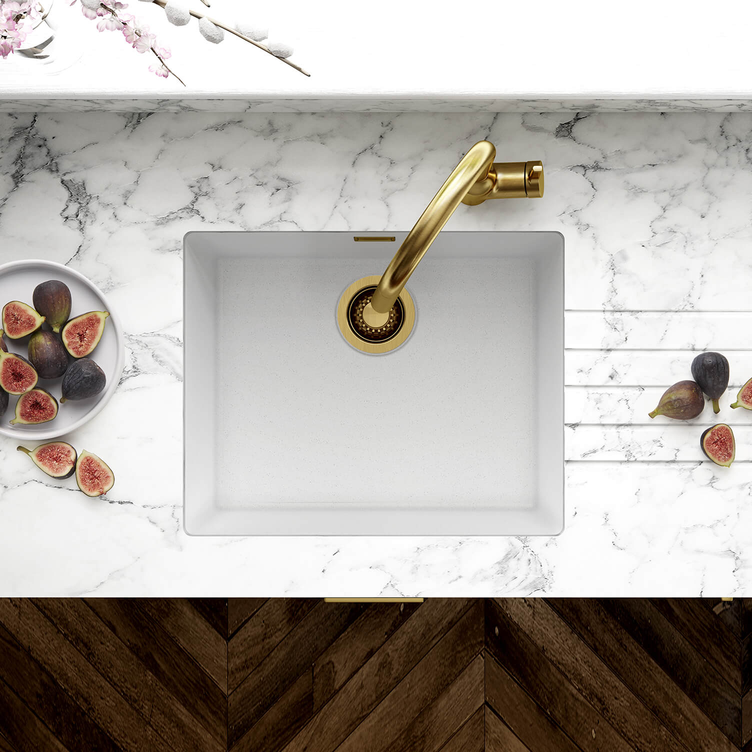 Clearwater Siena 1 Bowl Granite Composite Inset or Undermount Kitchen Sink & Waste - 530 x 460mm