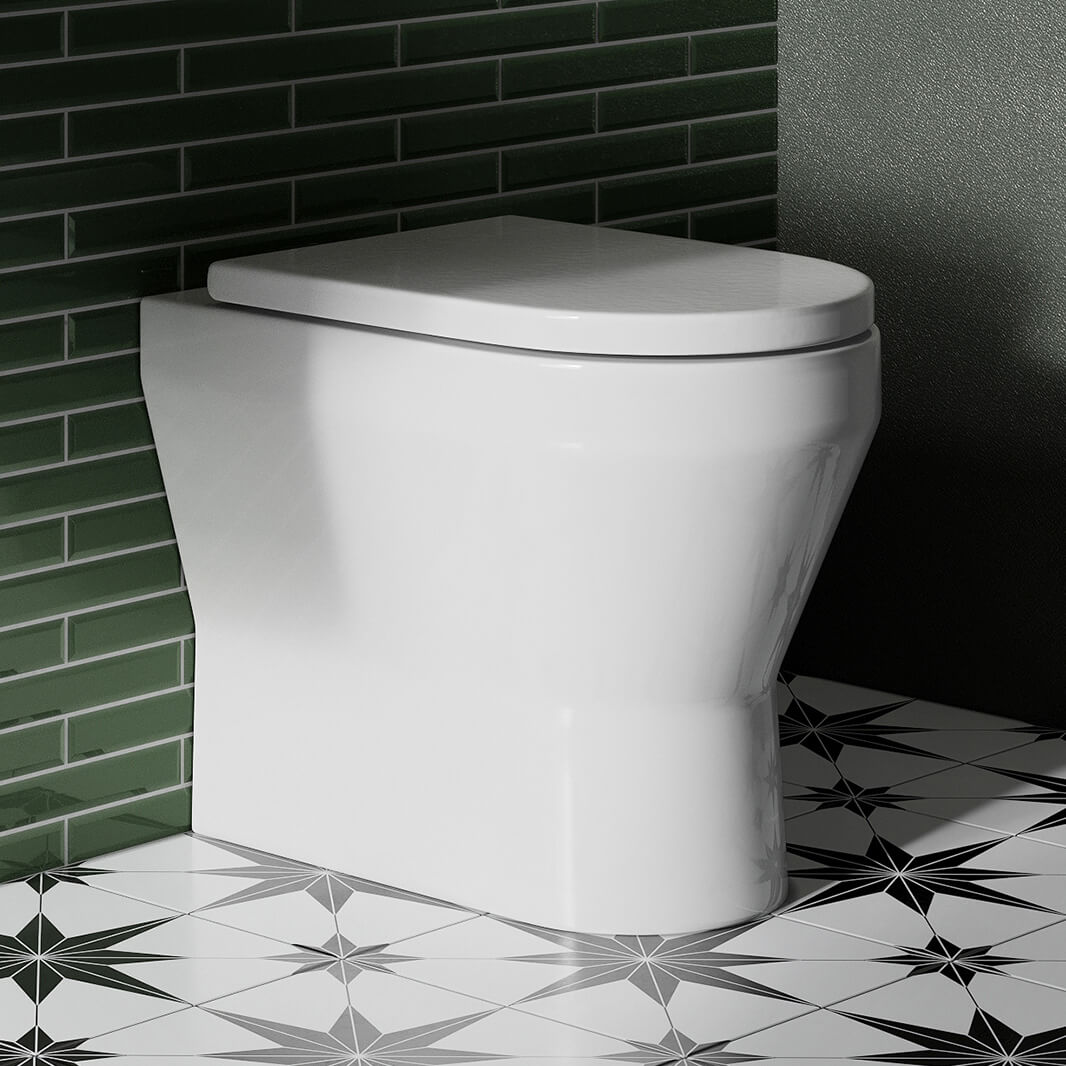 Britton Bathrooms Curve2 Rimless Back to Wall Toilet with Soft Close Seat