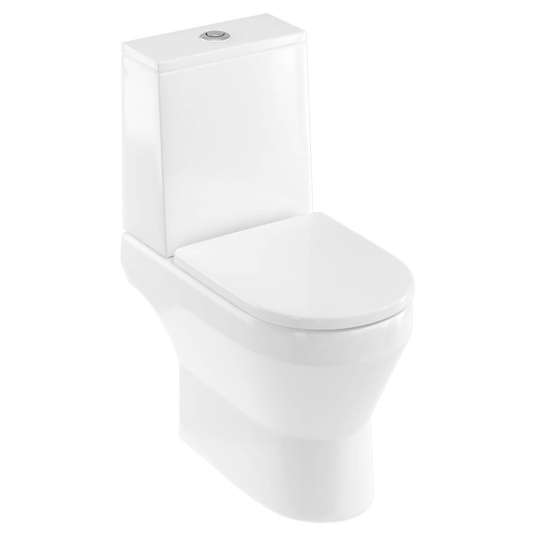 Britton Bathrooms Curve2 Rimless Open Back Close Coupled Toilet & Soft Close Seat