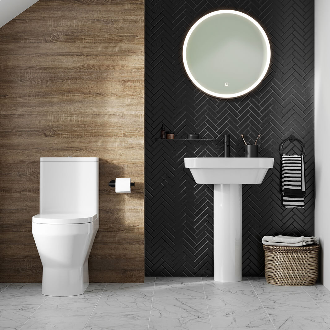 Britton Bathrooms Curve2 Rimless Open Back Close Coupled Toilet & Soft Close Seat