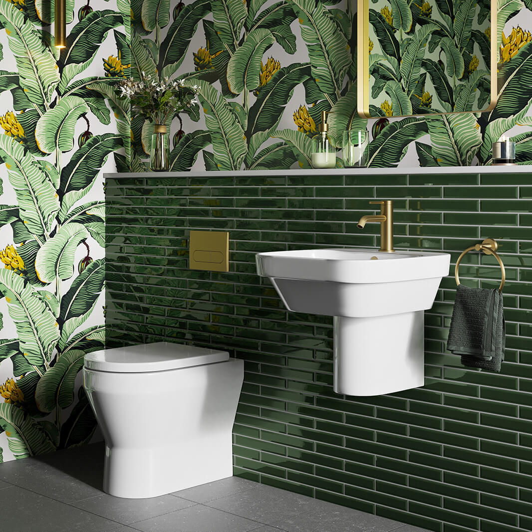 Britton Bathrooms Curve2 Rimless Back to Wall Toilet with Soft Close Seat