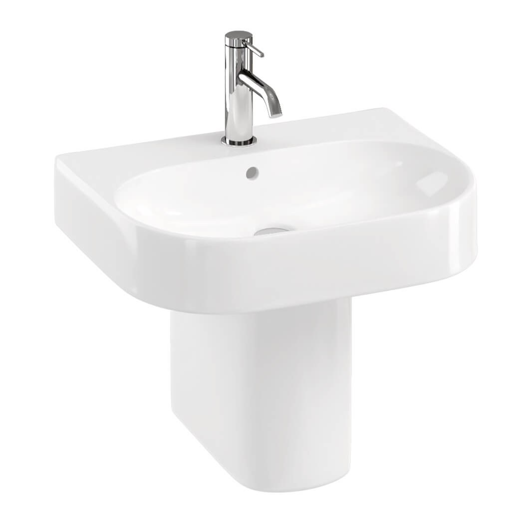 Britton Bathrooms Trim Basin with Semi-Pedestal - 500mm & 600mm