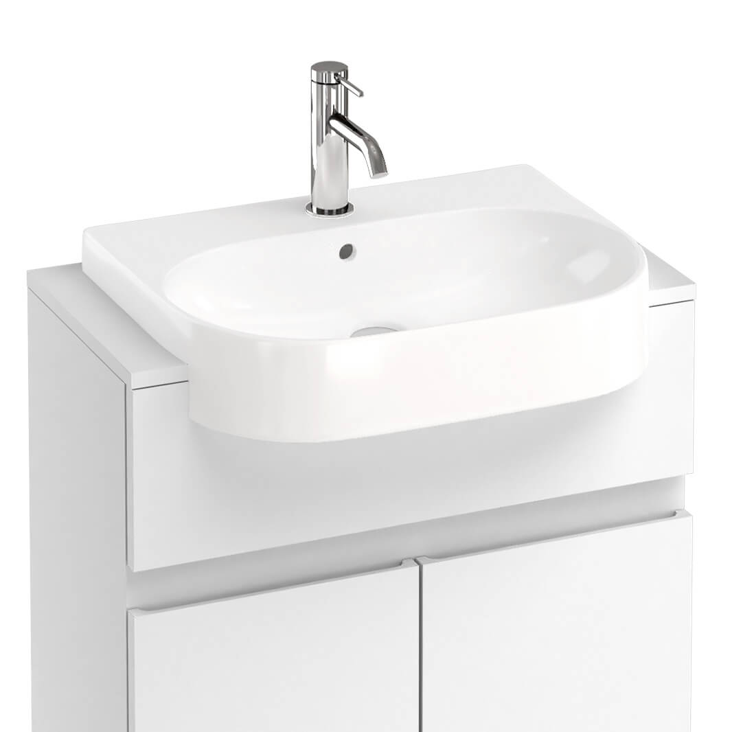Britton Bathrooms Trim 500mm Semi-Recessed Basin