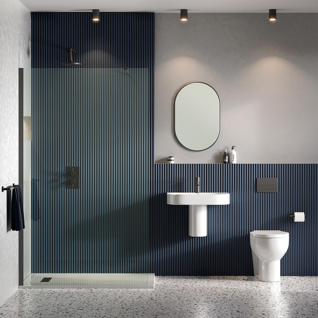 Britton Bathrooms Trim Basin with Semi-Pedestal - 500mm & 600mm