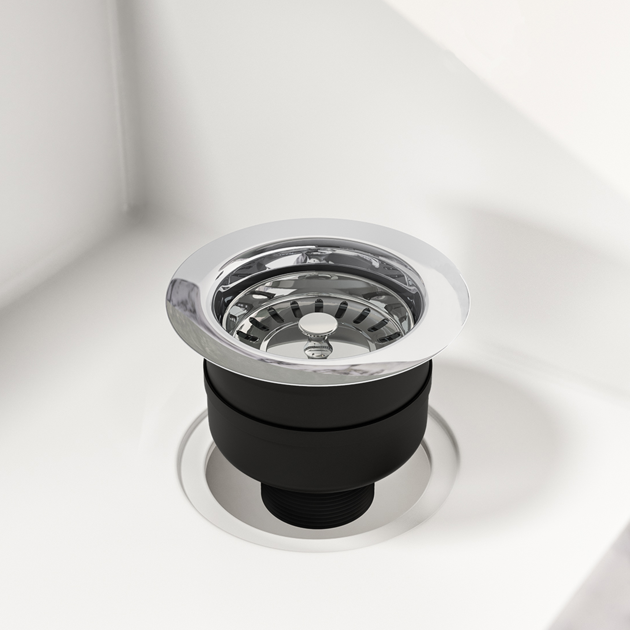 Top-Fix 90mm Basket Strainer Kitchen Sink Waste, Overflow Pipework & Cover