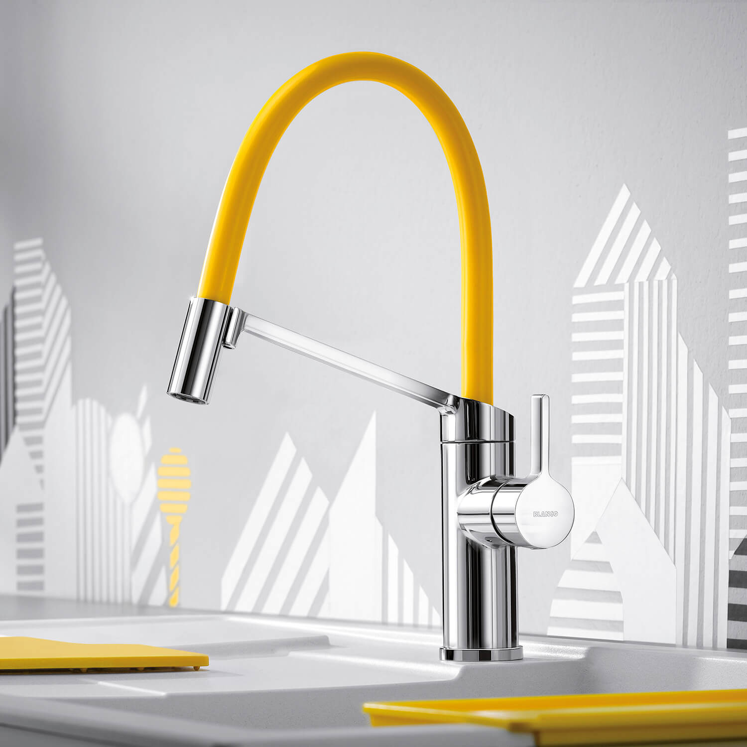 Blanco Viu-S Single Lever Chrome Mono Pull Out Kitchen Mixer Tap with Replaceable Hose