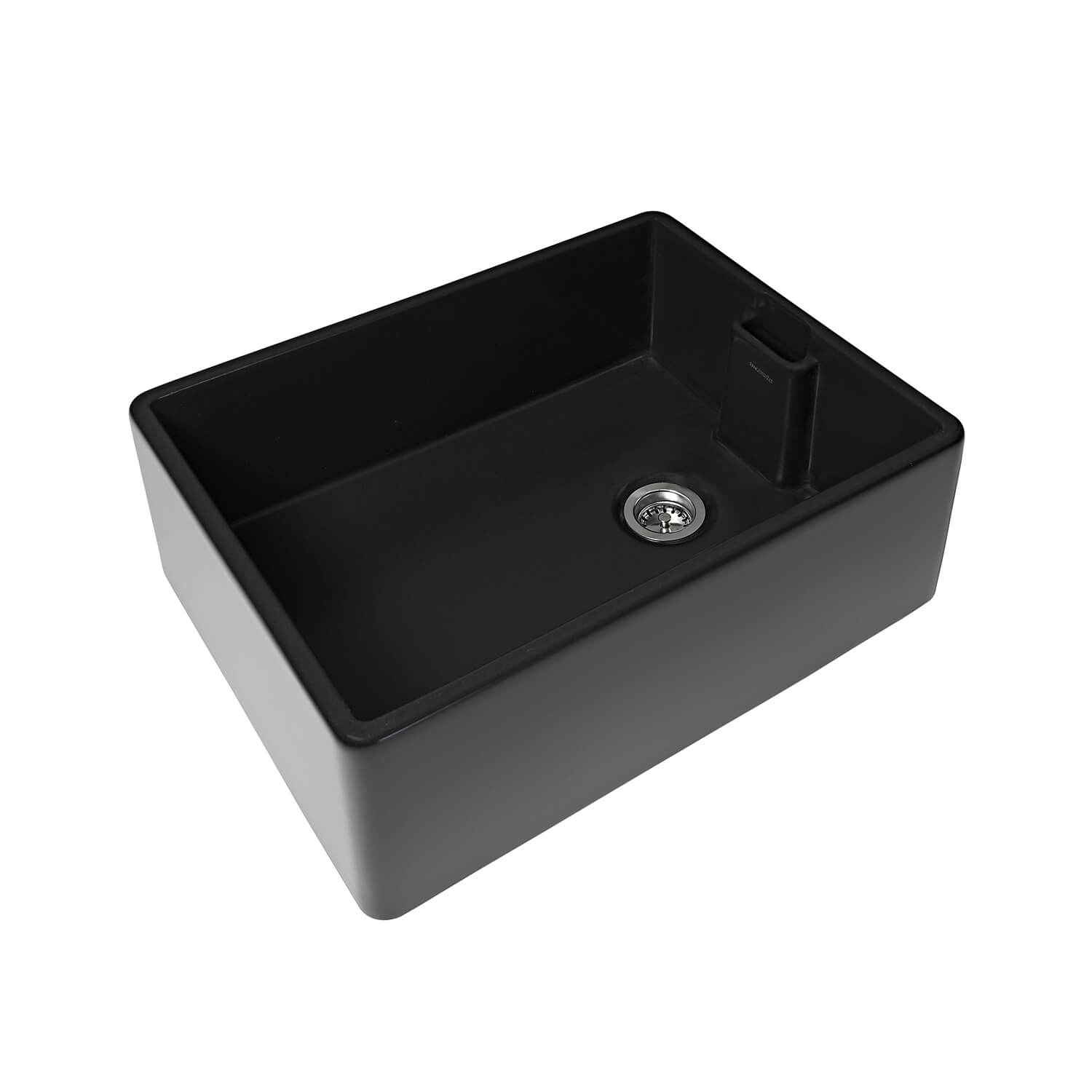 Rangemaster Grange Belfast 1 Bowl Matt Black Fireclay Ceramic Kitchen Sink & Waste - 595 x 455mm